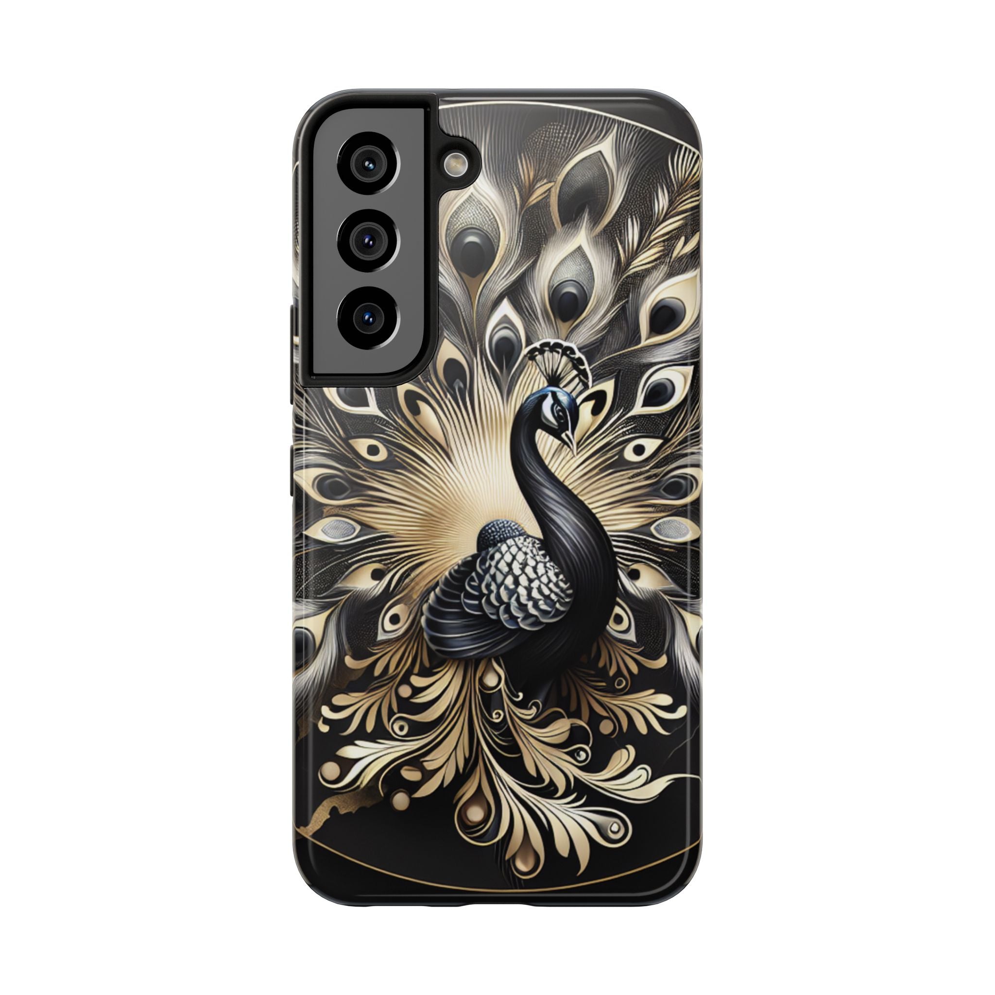 Elegant Peacock Tough Phone Case - Stylish and Durable Protection