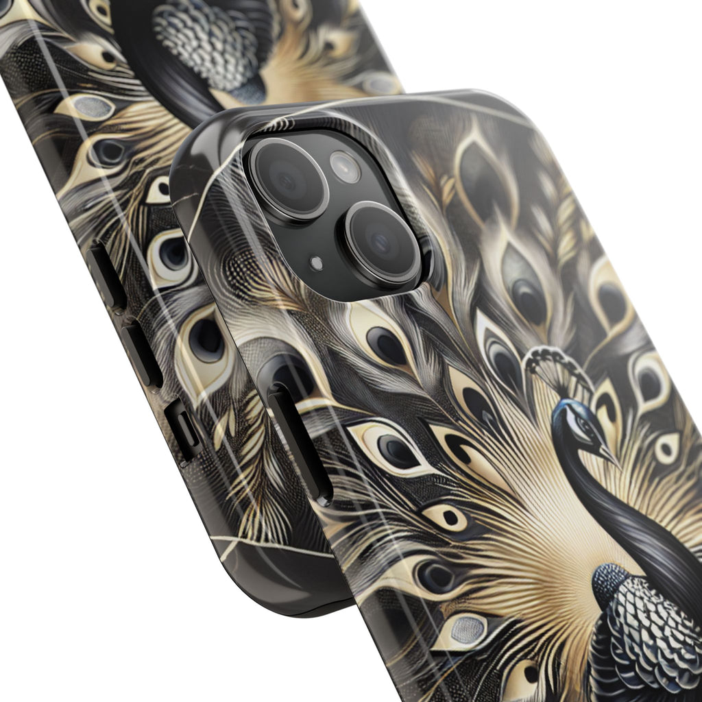 Elegant Peacock Tough Phone Case - Stylish and Durable Protection