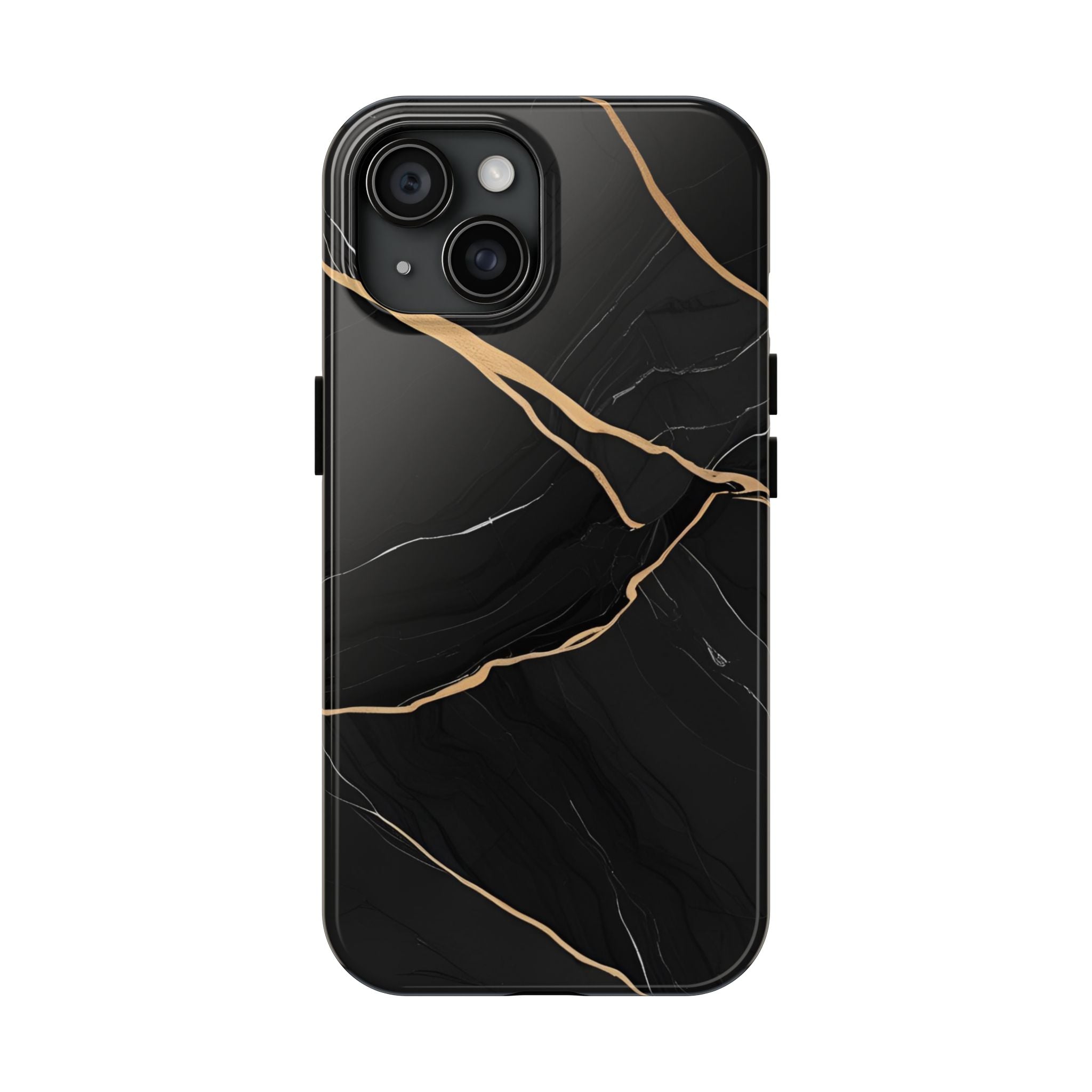 Elegant Black Marble Tough Phone Case | Stylish & Durable Protection