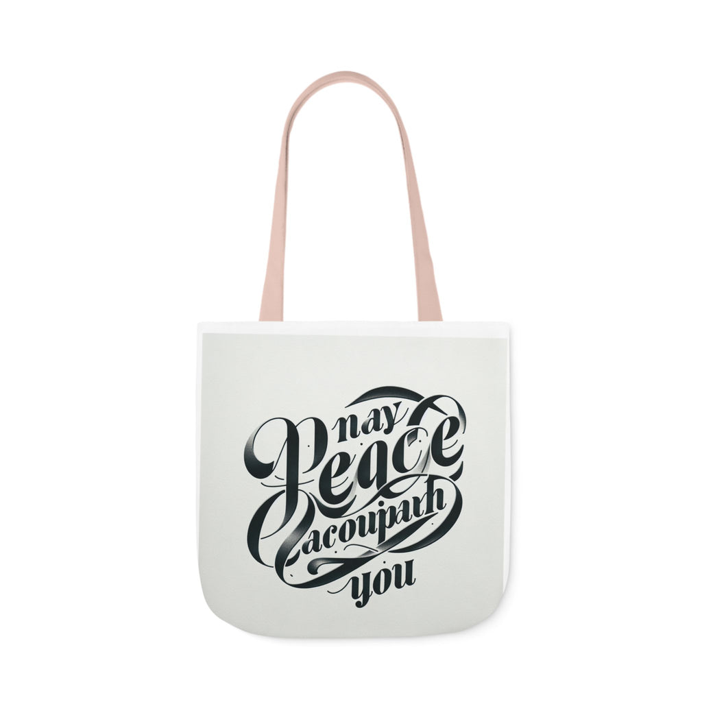 Inspirational Canvas Tote Bag - 5-Color Straps with 'May Peace Accompany You'
