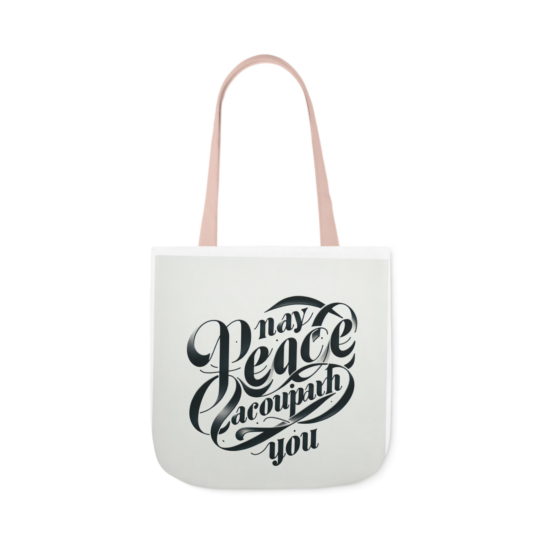 Inspirational Canvas Tote Bag - 5-Color Straps with 'May Peace Accompany You'
