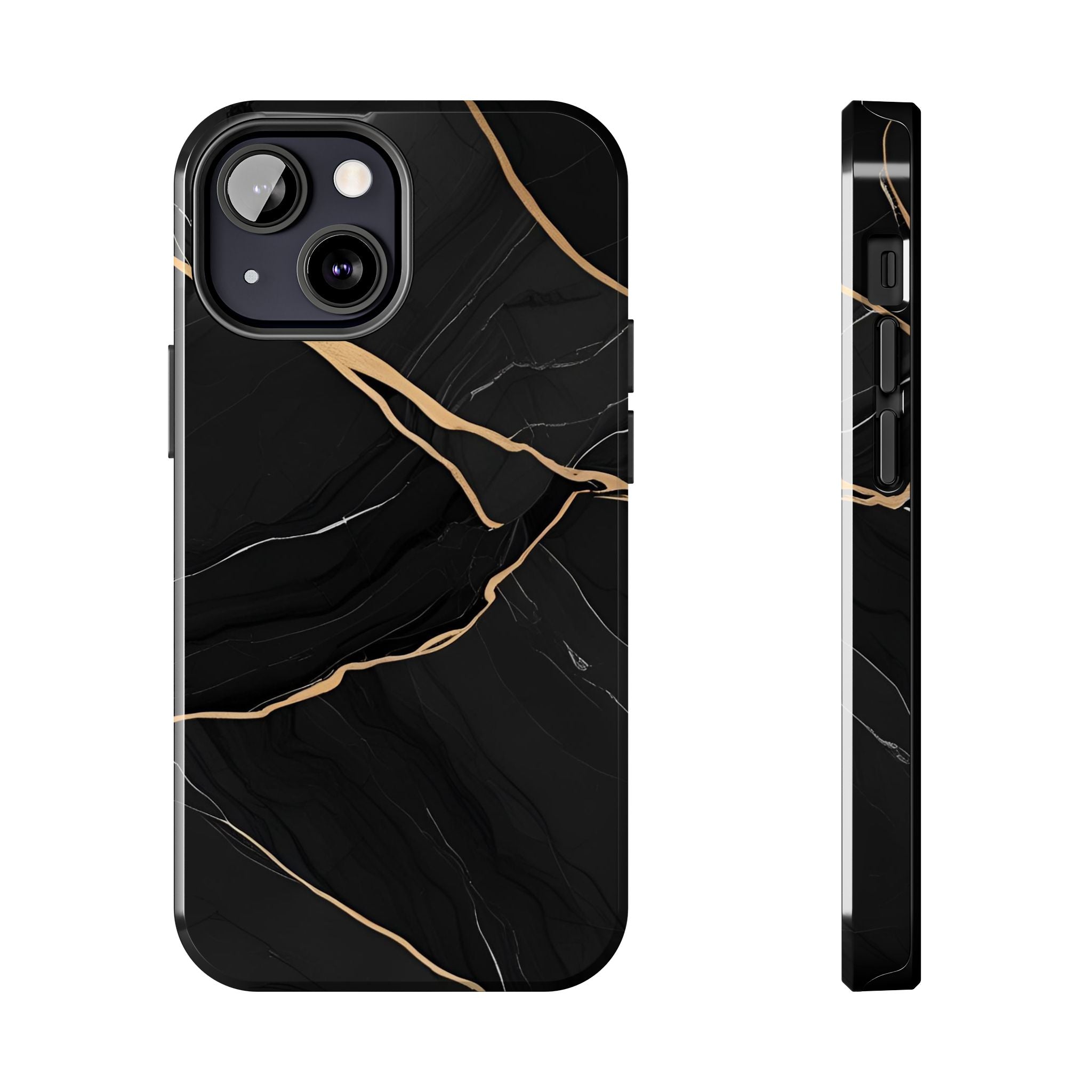 Elegant Black Marble Tough Phone Case | Stylish & Durable Protection