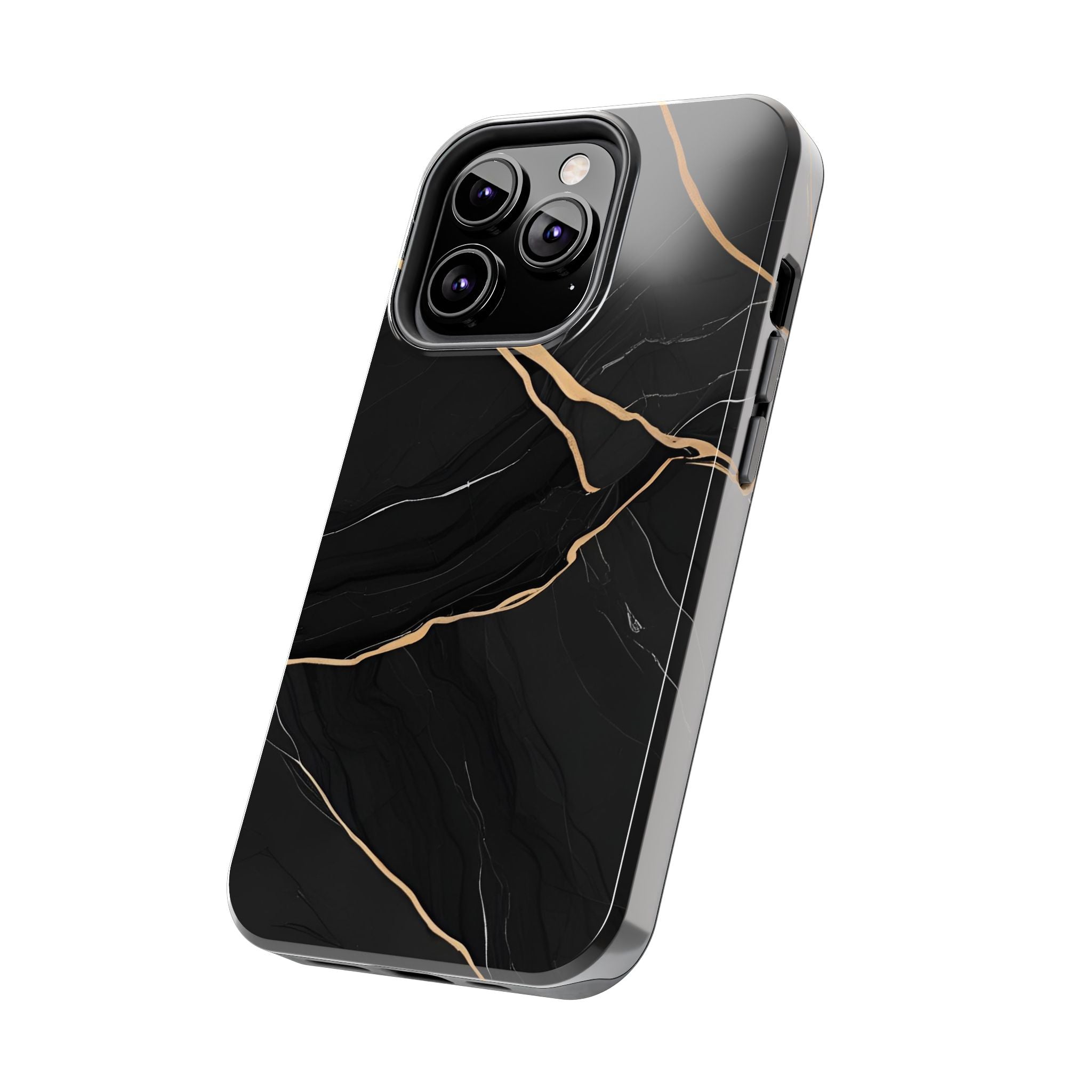 Elegant Black Marble Tough Phone Case | Stylish & Durable Protection