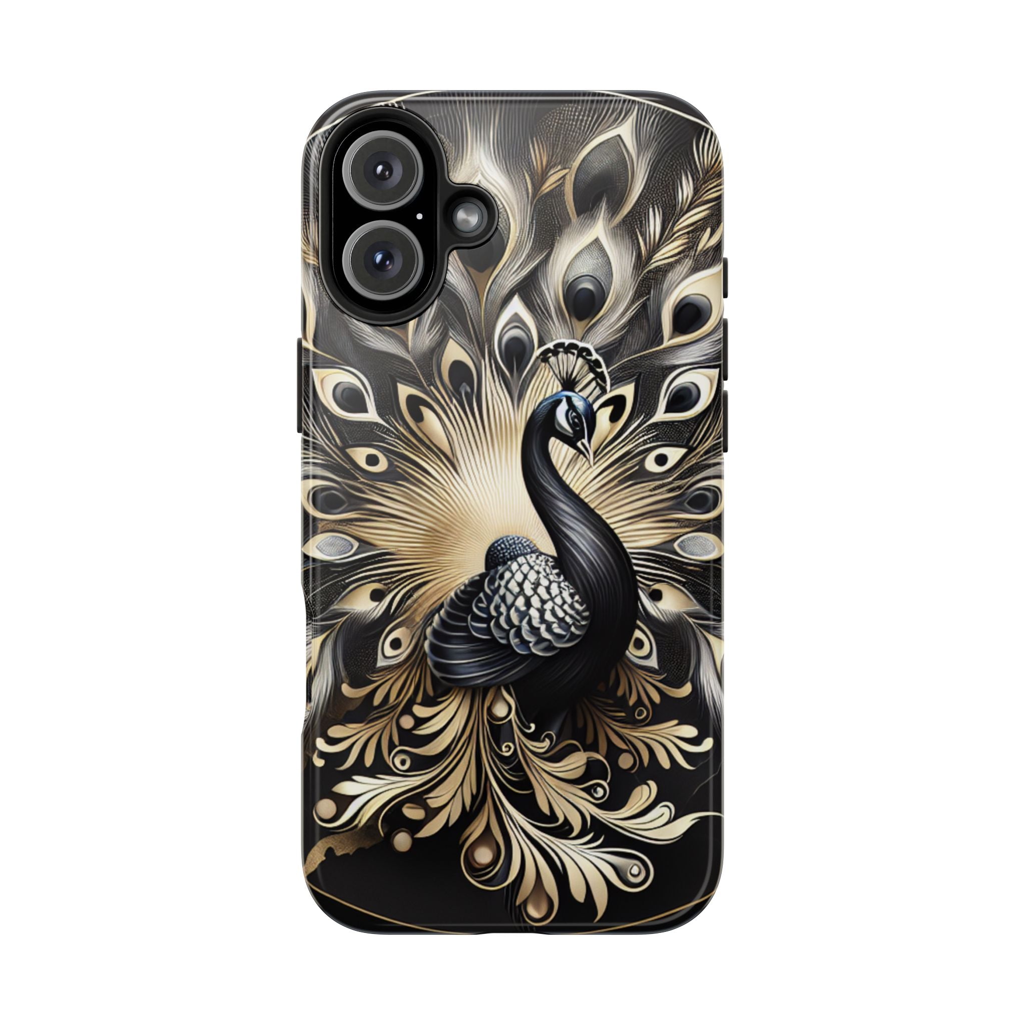 Elegant Peacock Tough Phone Case - Stylish and Durable Protection