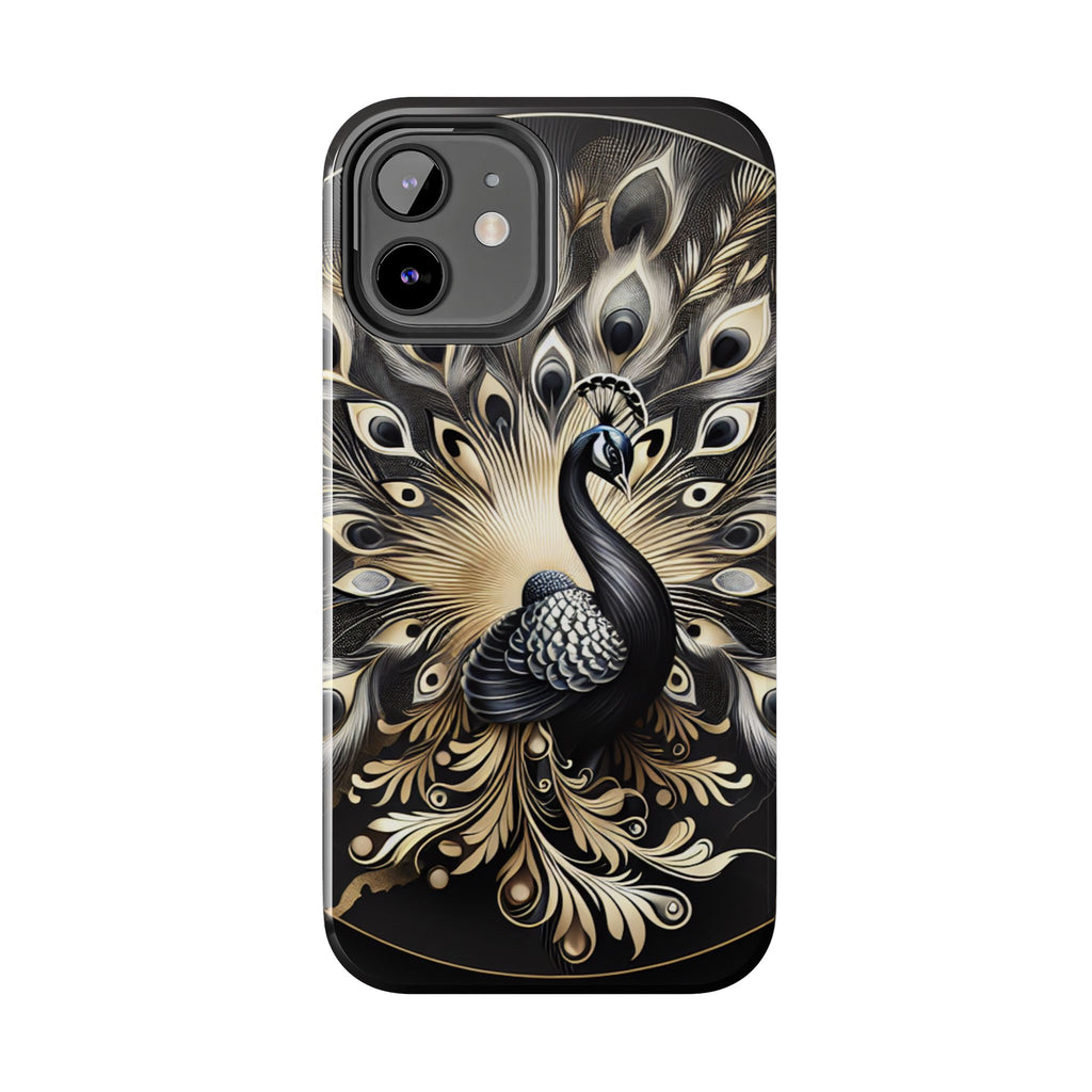 Elegant Peacock Tough Phone Case - Stylish and Durable Protection