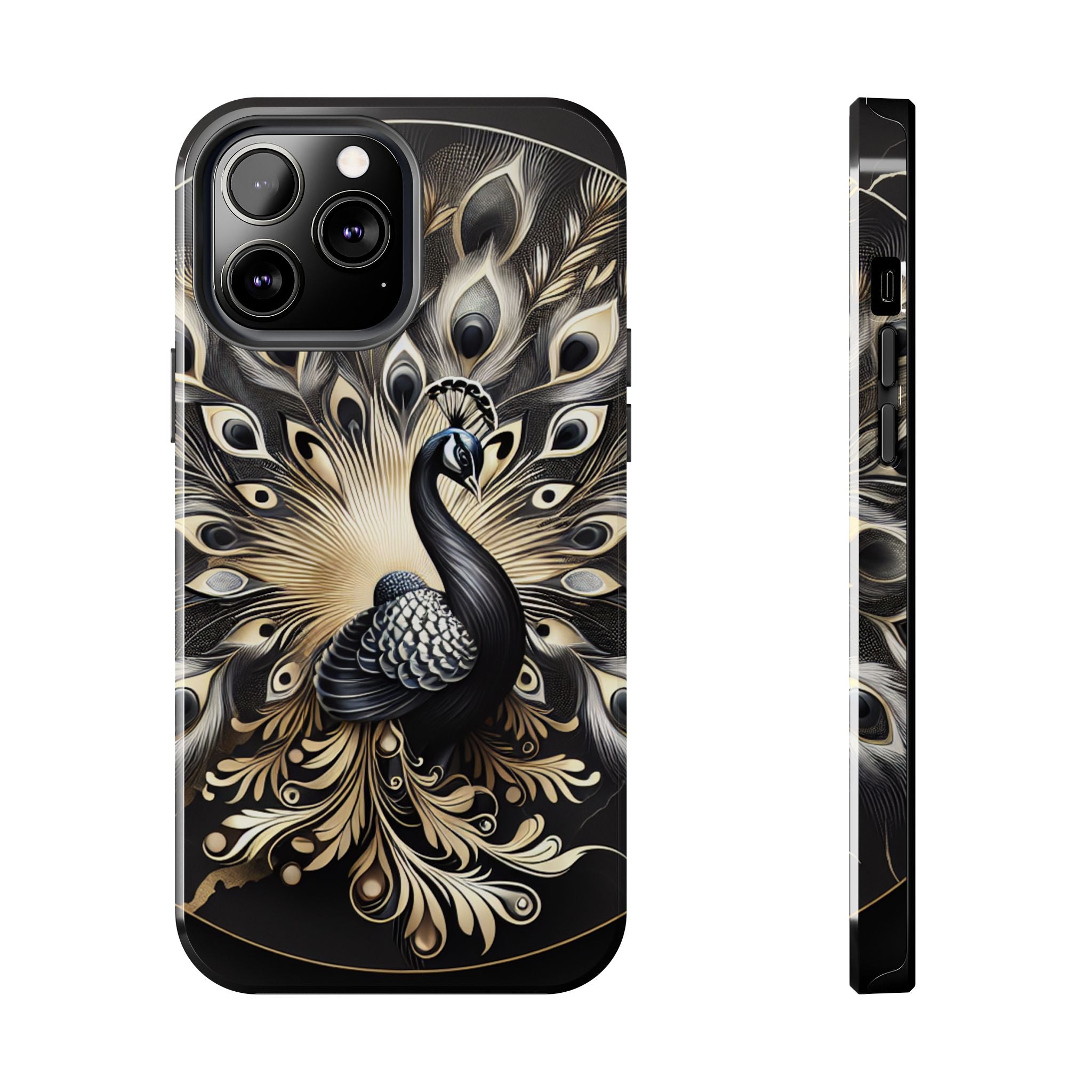 Elegant Peacock Tough Phone Case - Stylish and Durable Protection