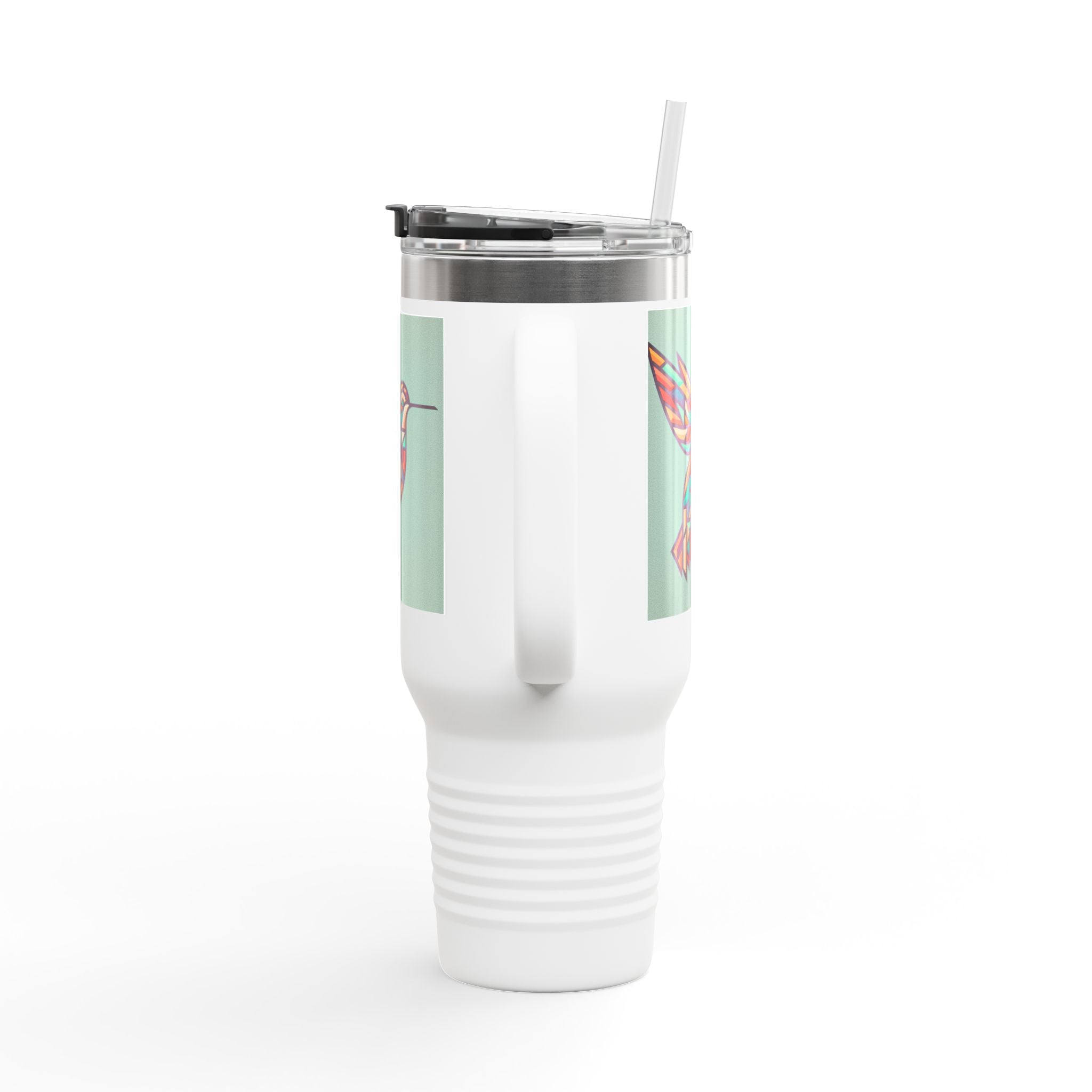 Colorful Hummingbird Insulated Travel Mug - 40oz Coffee Cup for Nature Lovers