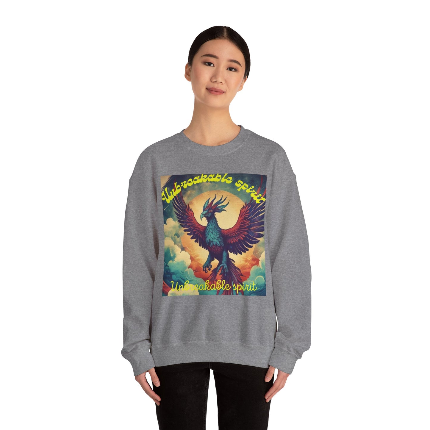 Unisex Heavy Blend Crewneck Sweatshirt - 'Unbreakable Spirit' Eagle Design