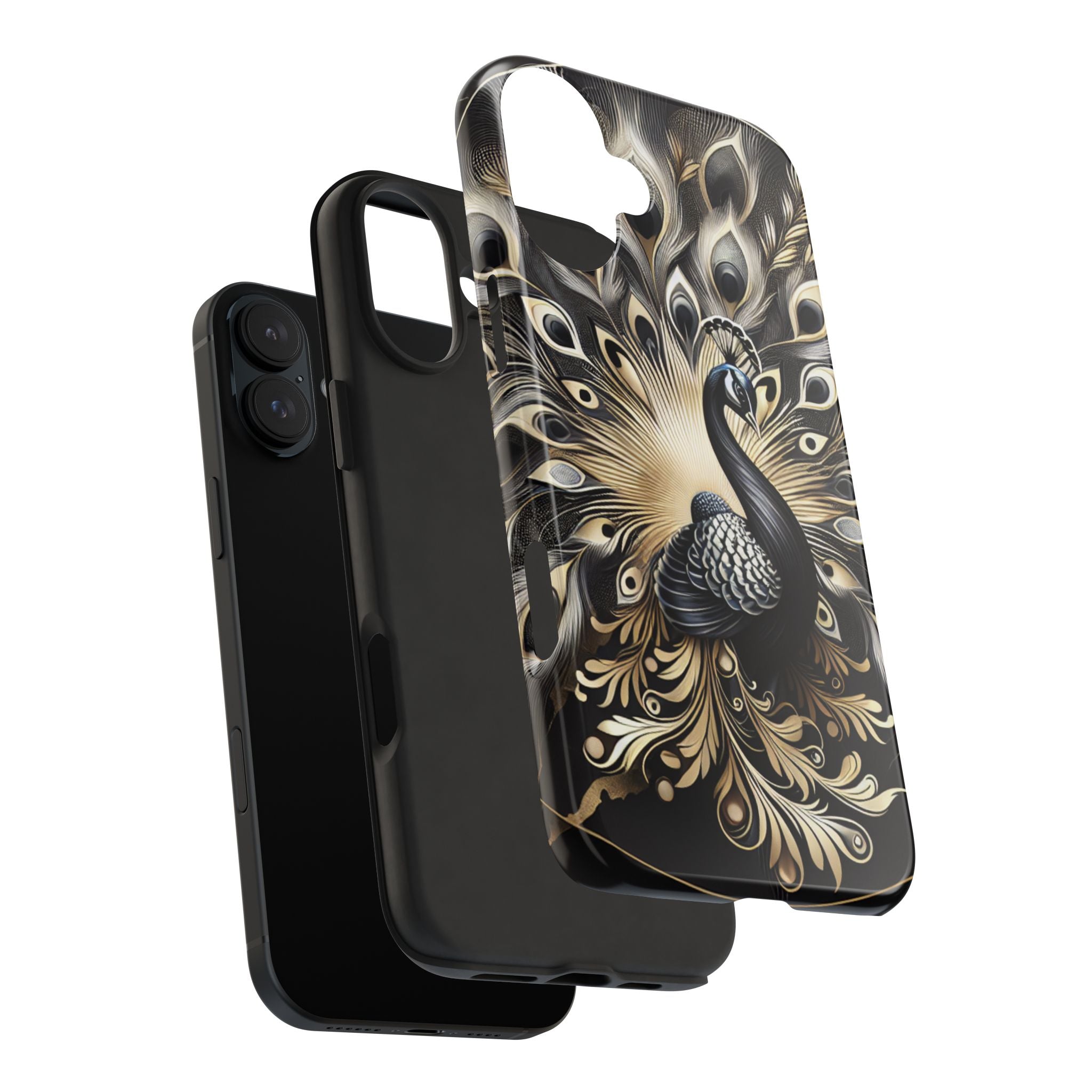 Elegant Peacock Tough Phone Case - Stylish and Durable Protection