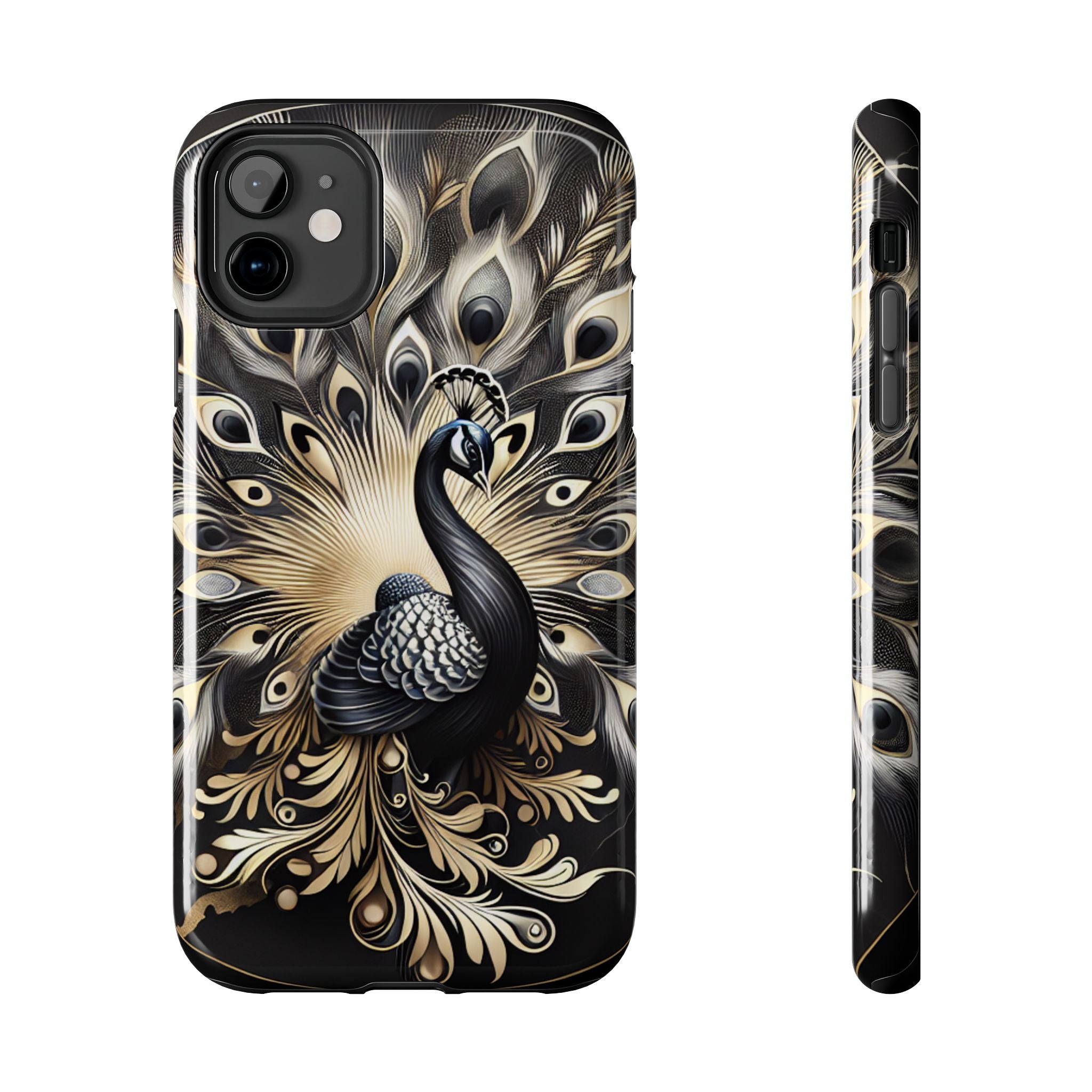 Elegant Peacock Tough Phone Case - Stylish and Durable Protection