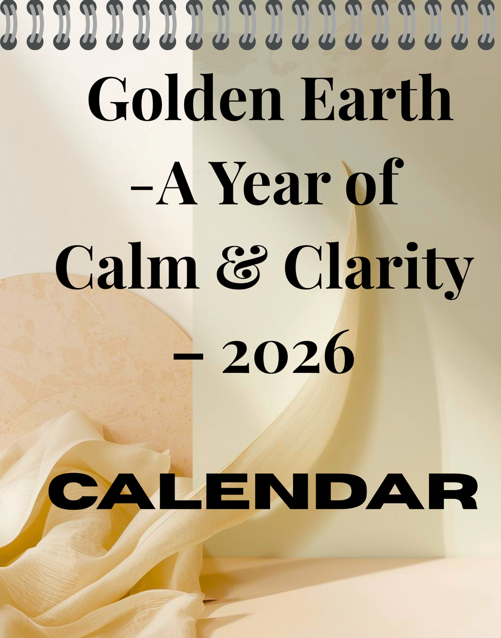 Golden Earth – A Year of Calm & Clarity-wall calendar 11x14in