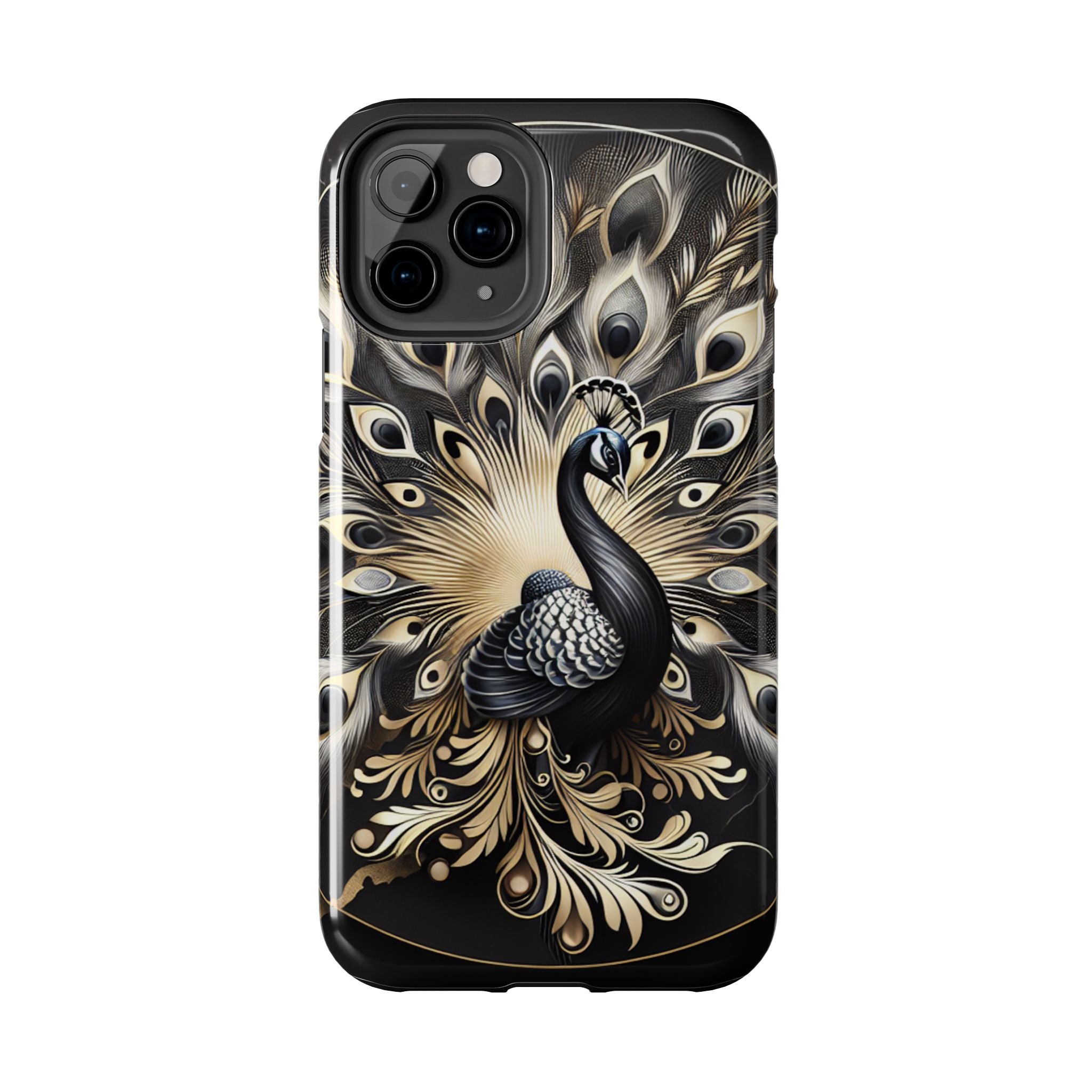 Elegant Peacock Tough Phone Case - Stylish and Durable Protection