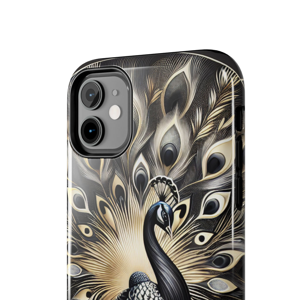 Elegant Peacock Tough Phone Case - Stylish and Durable Protection
