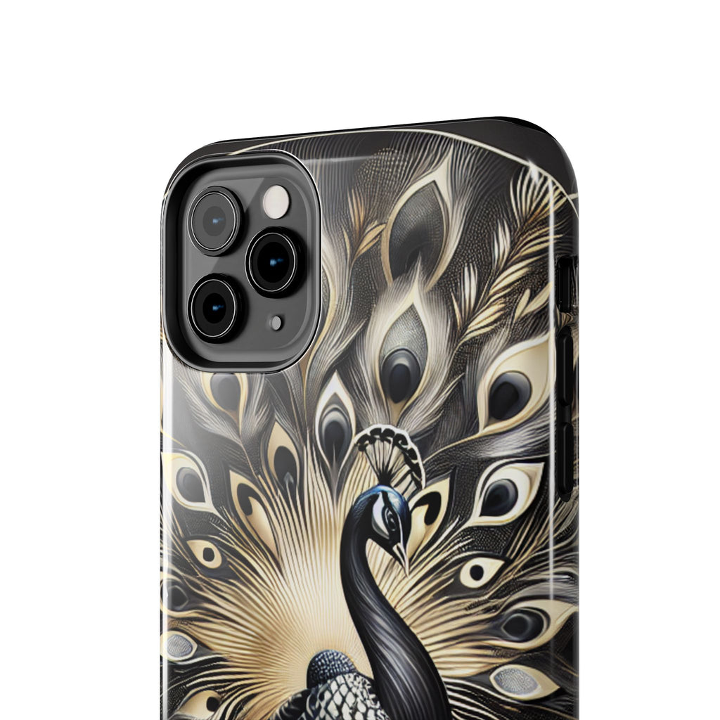 Elegant Peacock Tough Phone Case - Stylish and Durable Protection