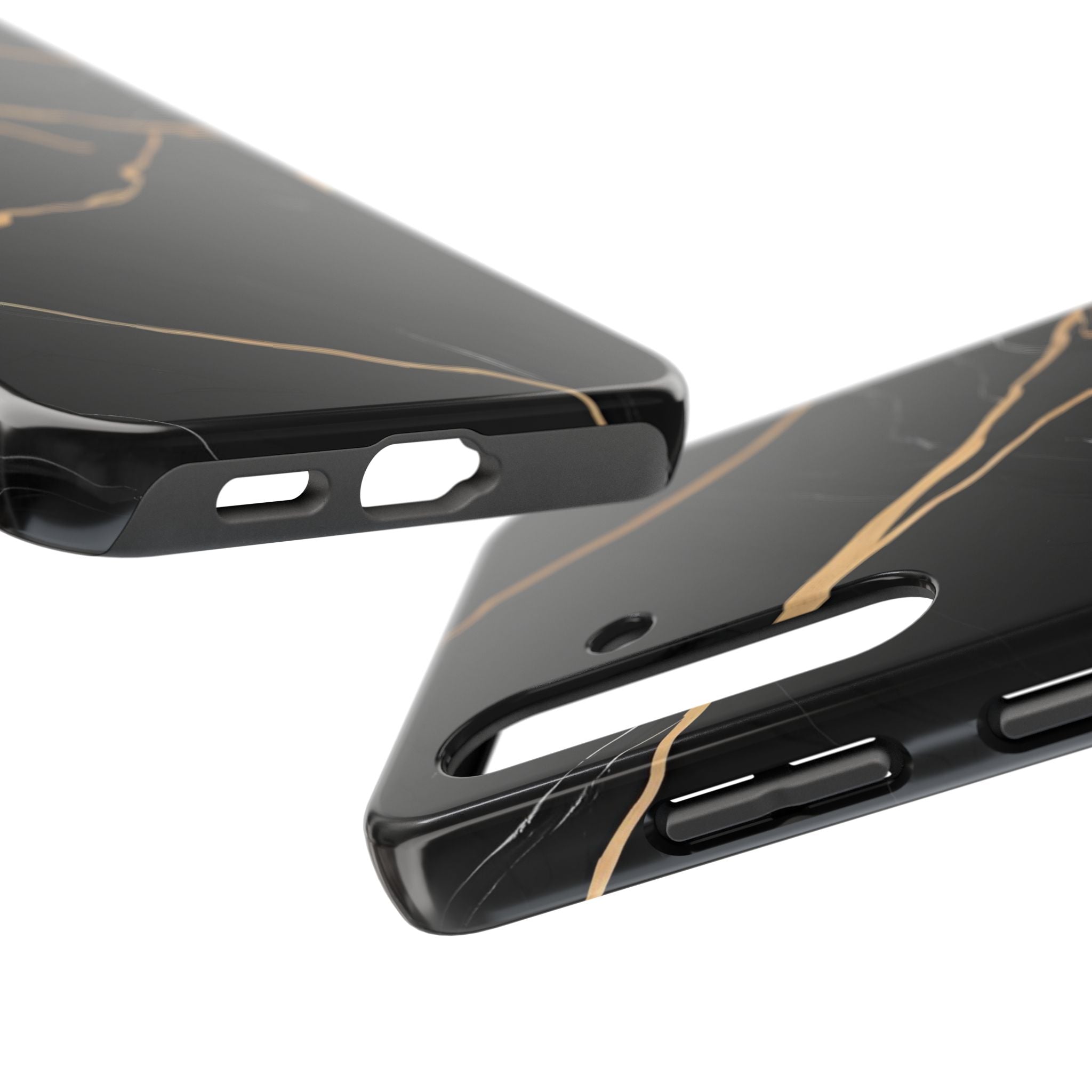 Elegant Black Marble Tough Phone Case | Stylish & Durable Protection