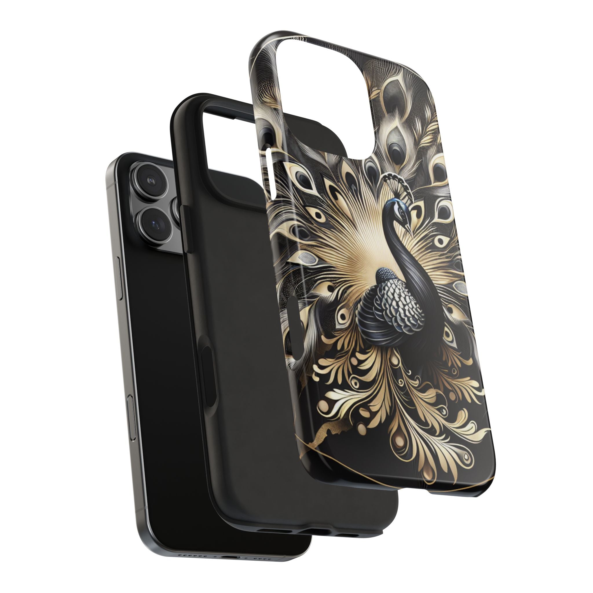 Elegant Peacock Tough Phone Case - Stylish and Durable Protection
