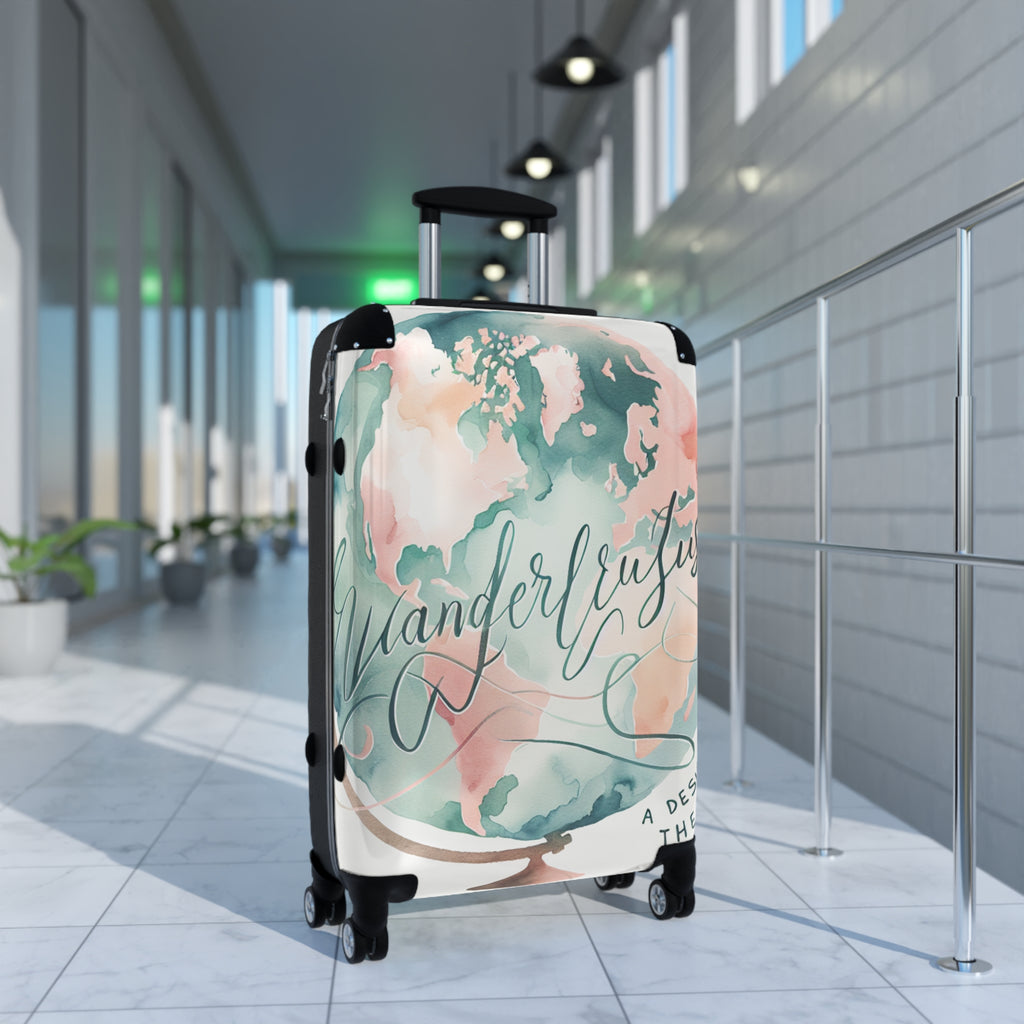 Wanderlust Suitcase with World Map Design - Travel in Style!