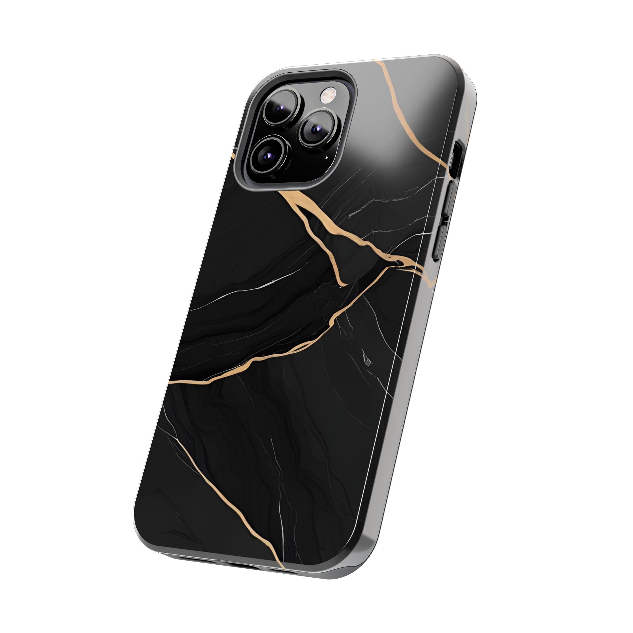 Elegant Black Marble Tough Phone Case | Stylish & Durable Protection