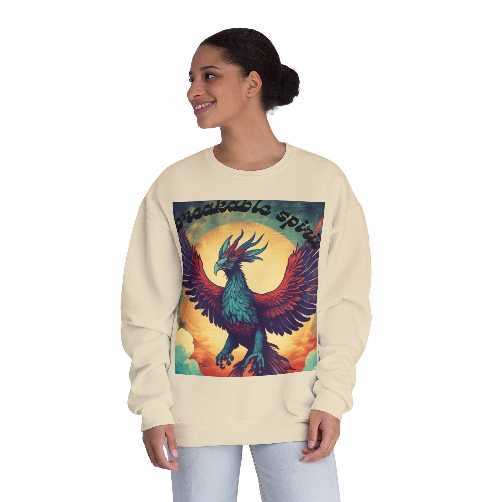 Unisex Phoenix Spirit Crewneck Sweatshirt - Bold Graphic Design