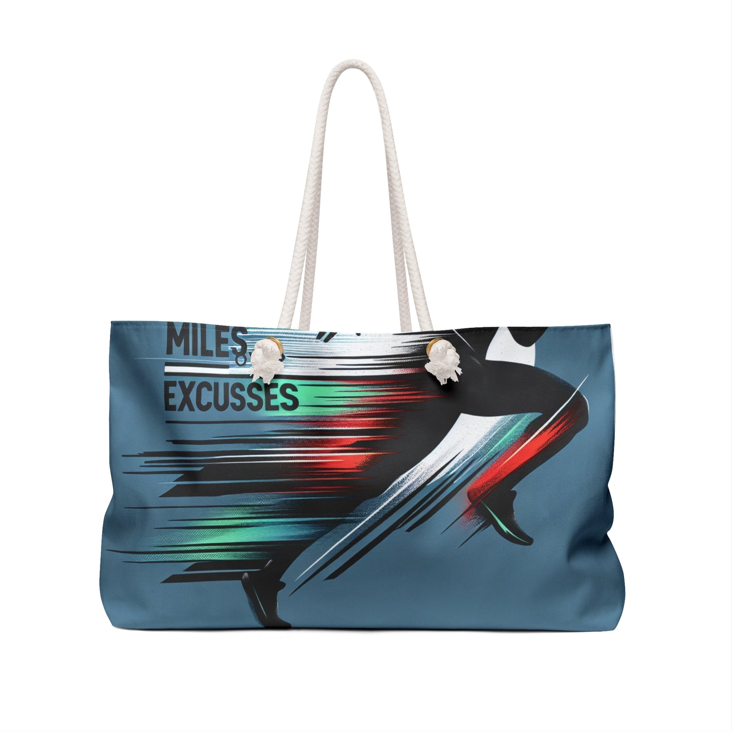 Motivational Weekender Bag - "Miles Over Excuses" - Perfect for Athletes & Fitness Enthusiasts