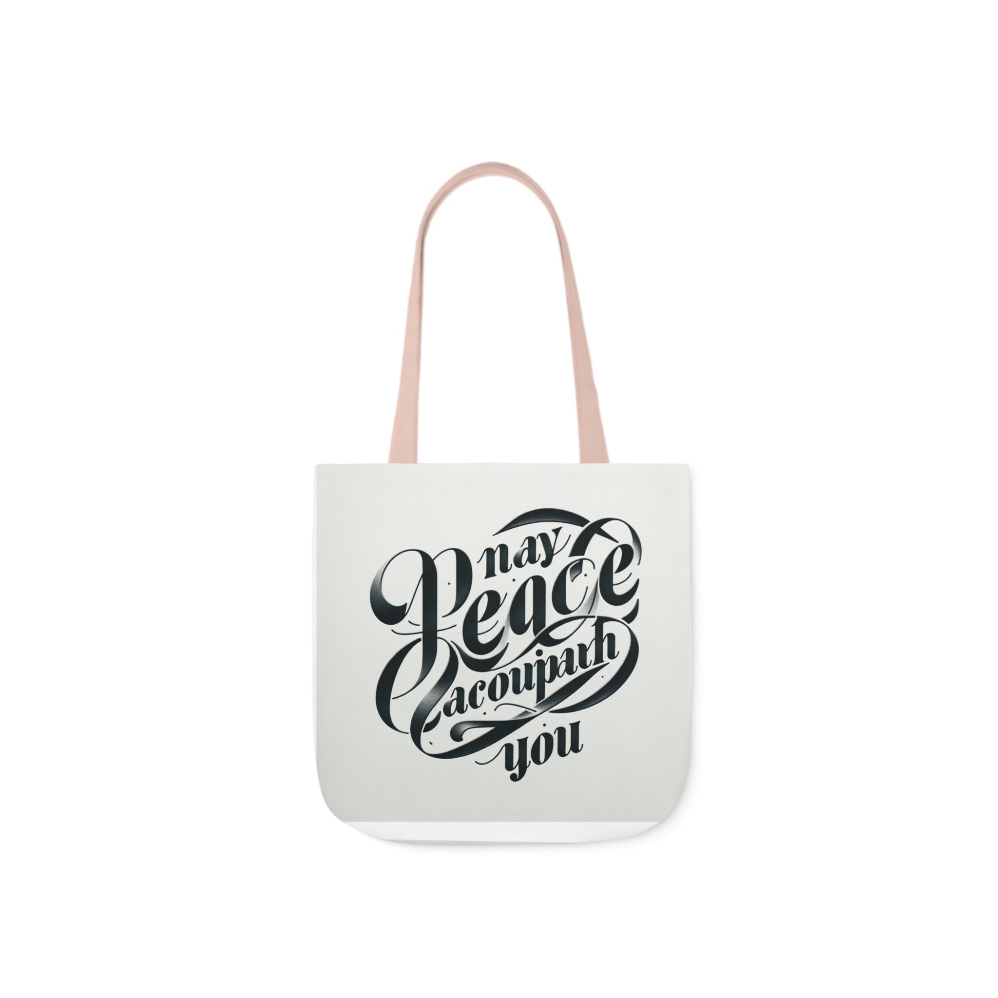Inspirational Canvas Tote Bag - 5-Color Straps with 'May Peace Accompany You'
