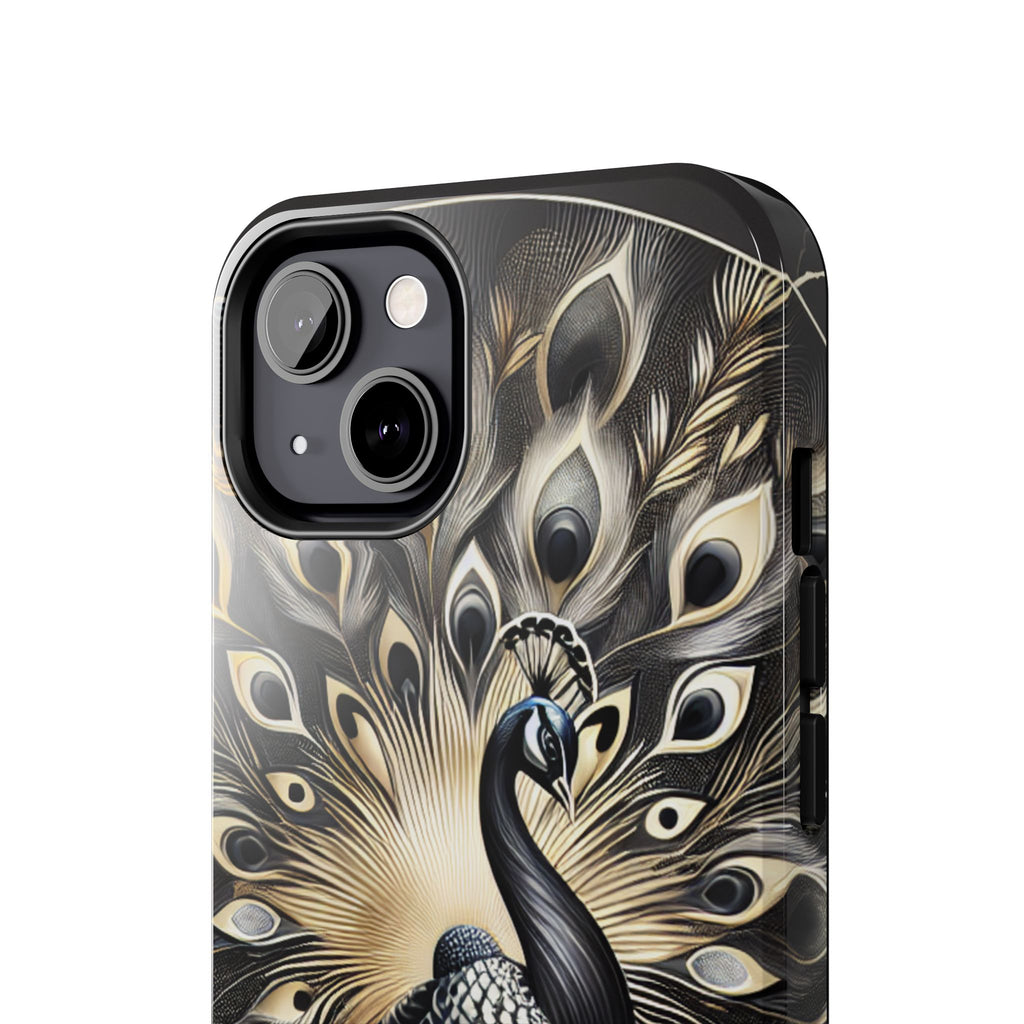 Elegant Peacock Tough Phone Case - Stylish and Durable Protection