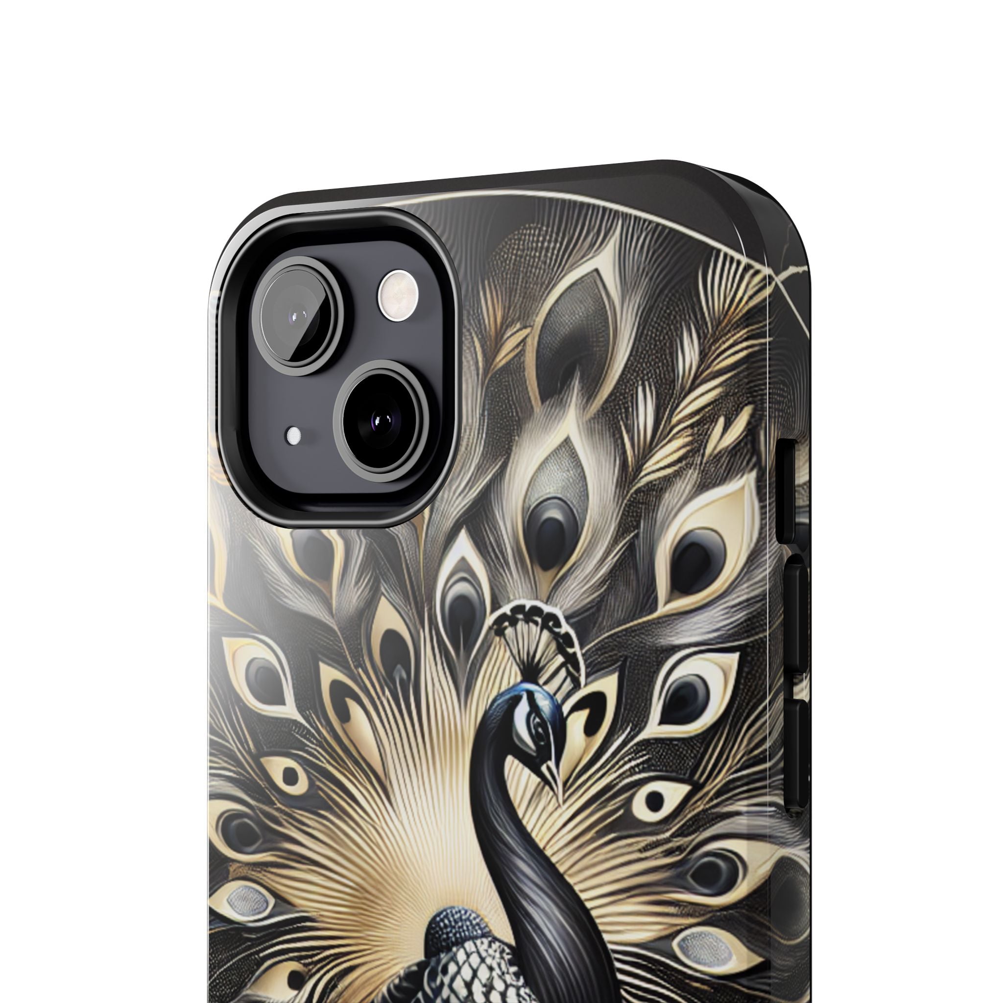 Elegant Peacock Tough Phone Case - Stylish and Durable Protection