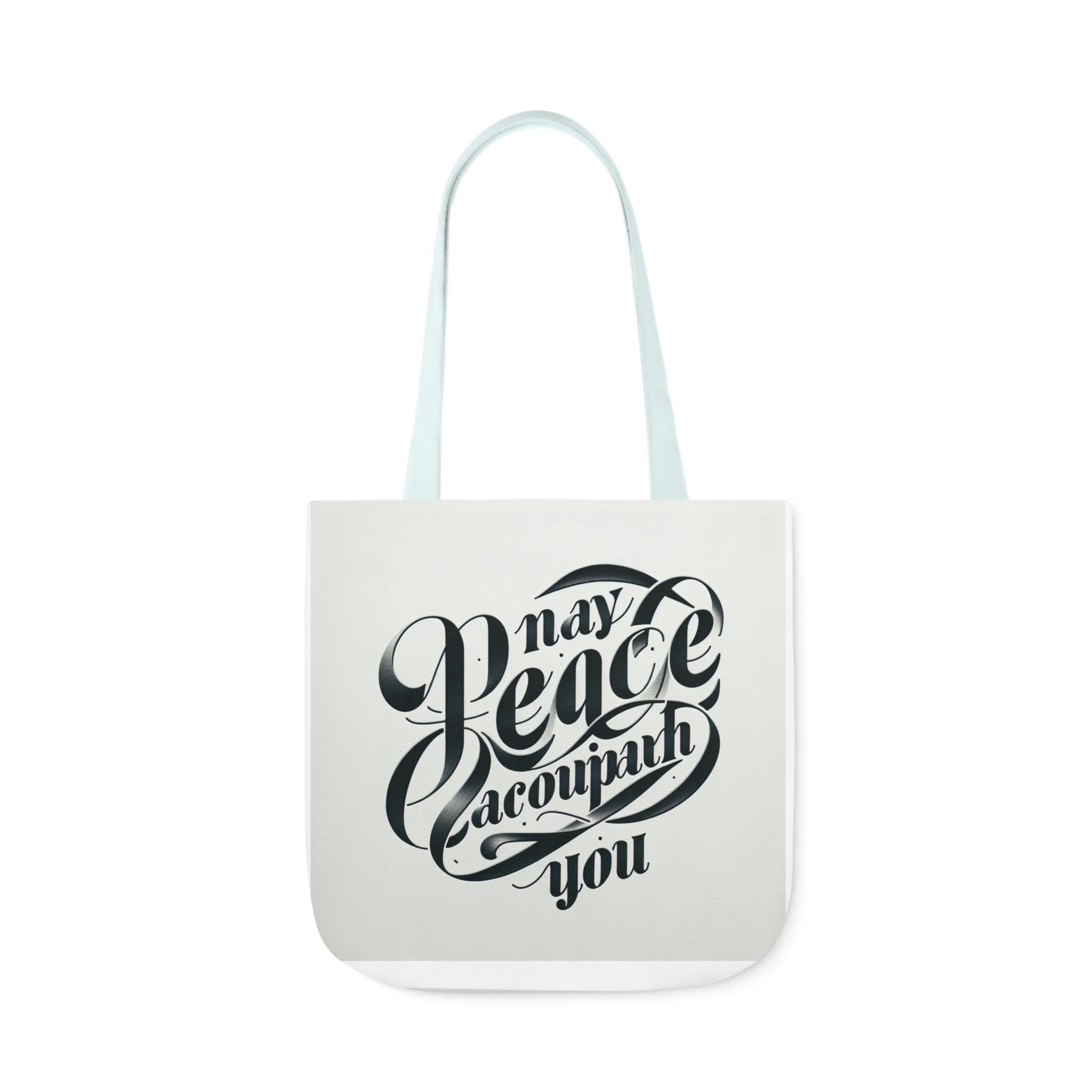 Inspirational Canvas Tote Bag - 5-Color Straps with 'May Peace Accompany You'