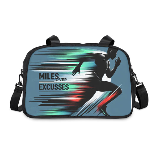 Fitness Handbag - "Miles Over Excuses" Sport Tote for Active Lifestyles