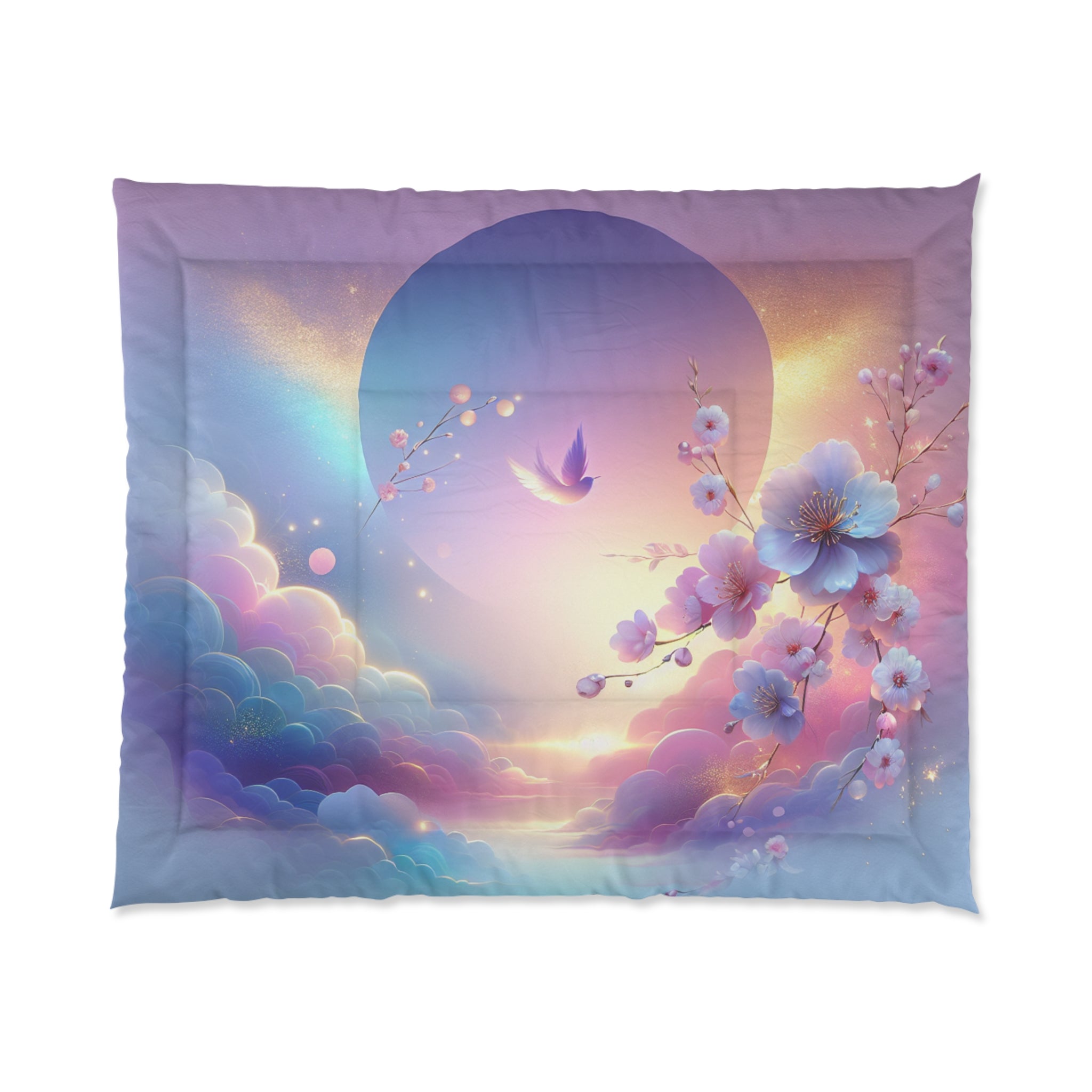 Dreamy Floral Sky Comforter - Cozy Bedding for Modern Homes