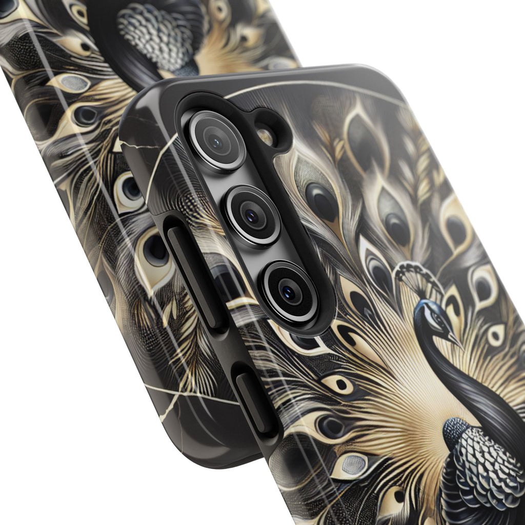 Elegant Peacock Tough Phone Case - Stylish and Durable Protection