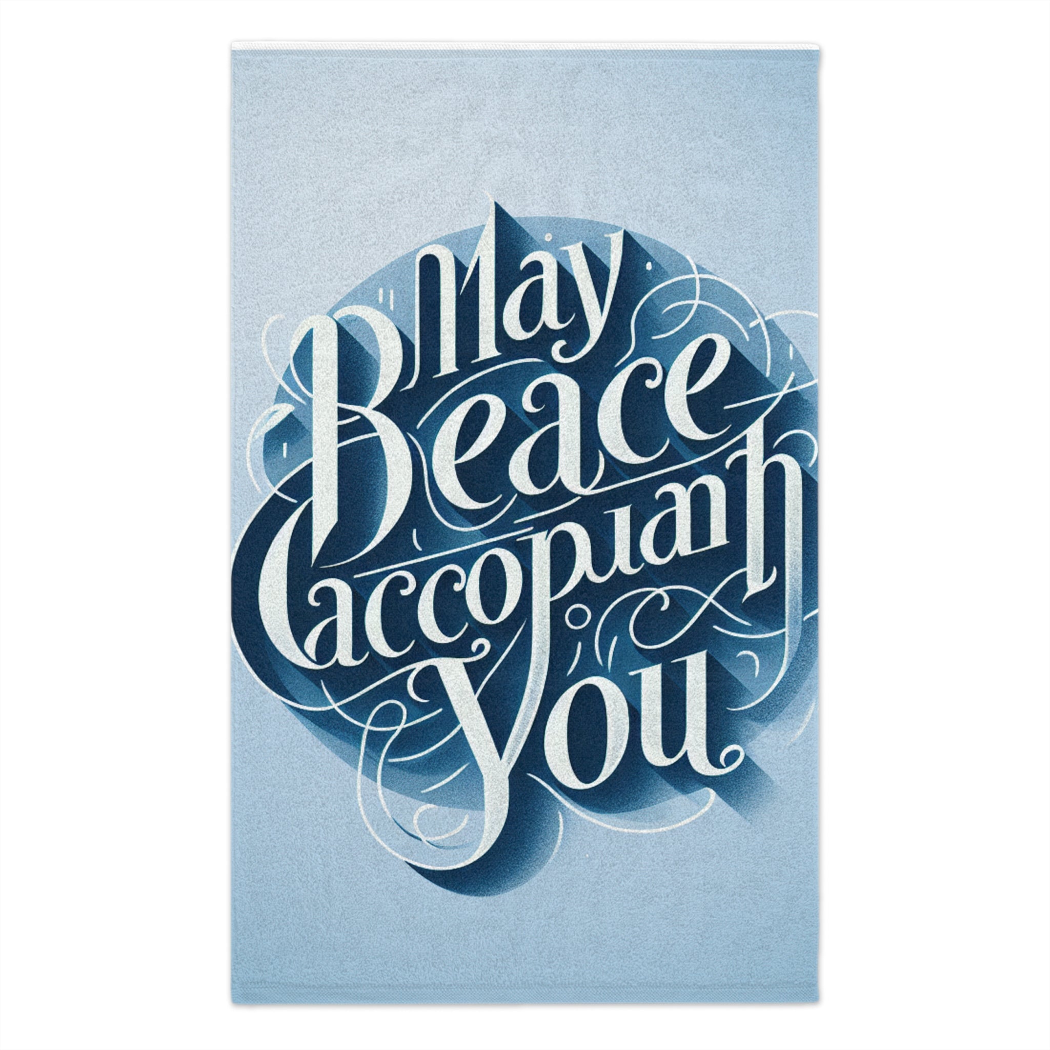 Inspirational Rally Towel - "May Peace Accompany You" - Perfect for Sports and Events