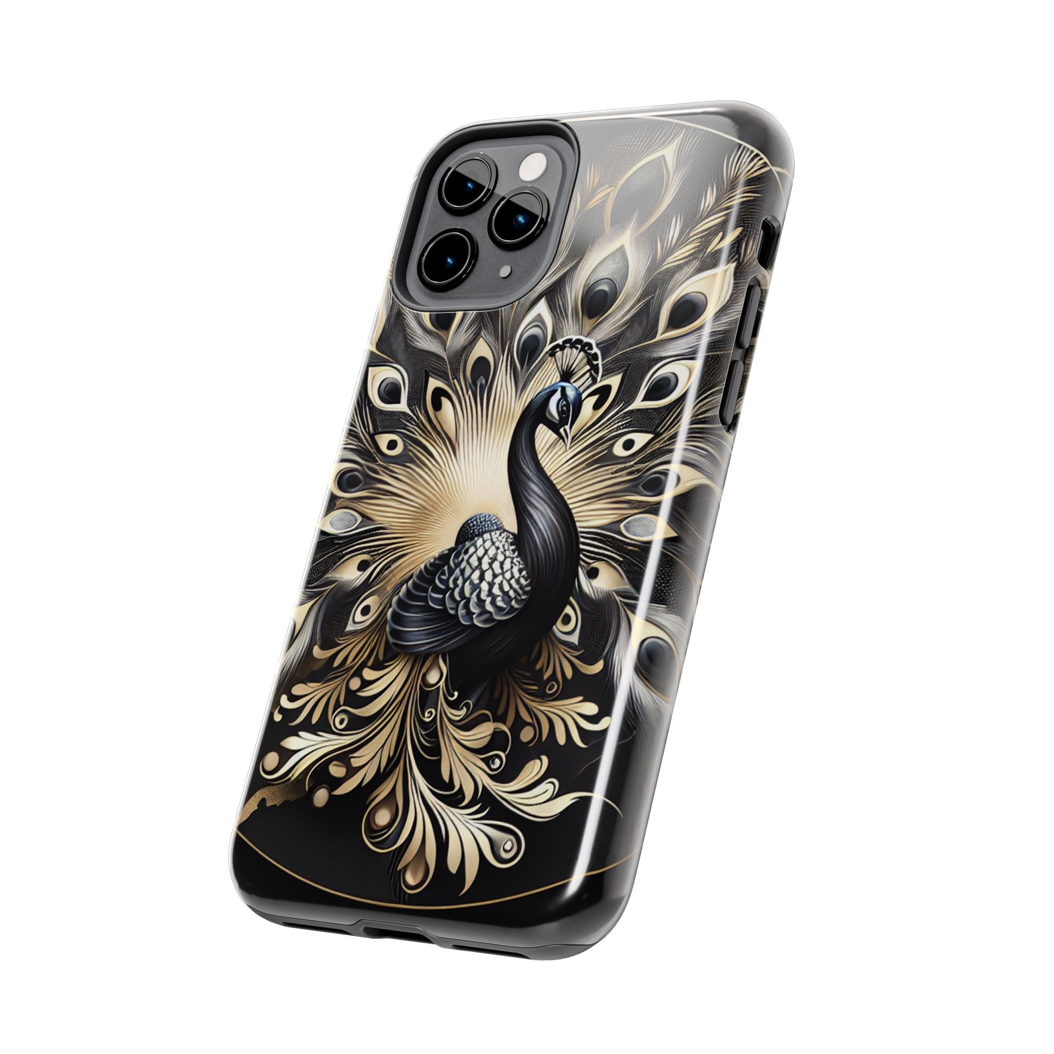 Elegant Peacock Tough Phone Case - Stylish and Durable Protection