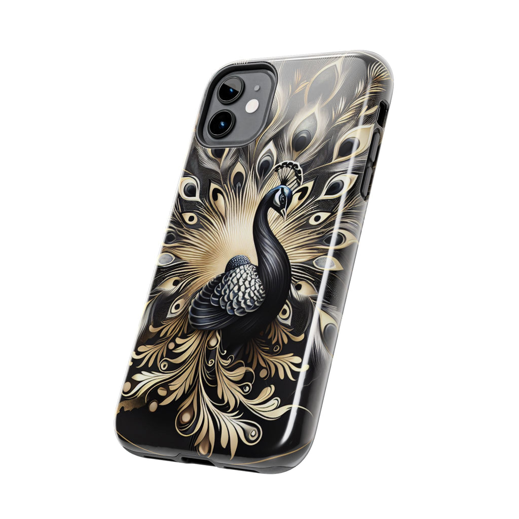 Elegant Peacock Tough Phone Case - Stylish and Durable Protection