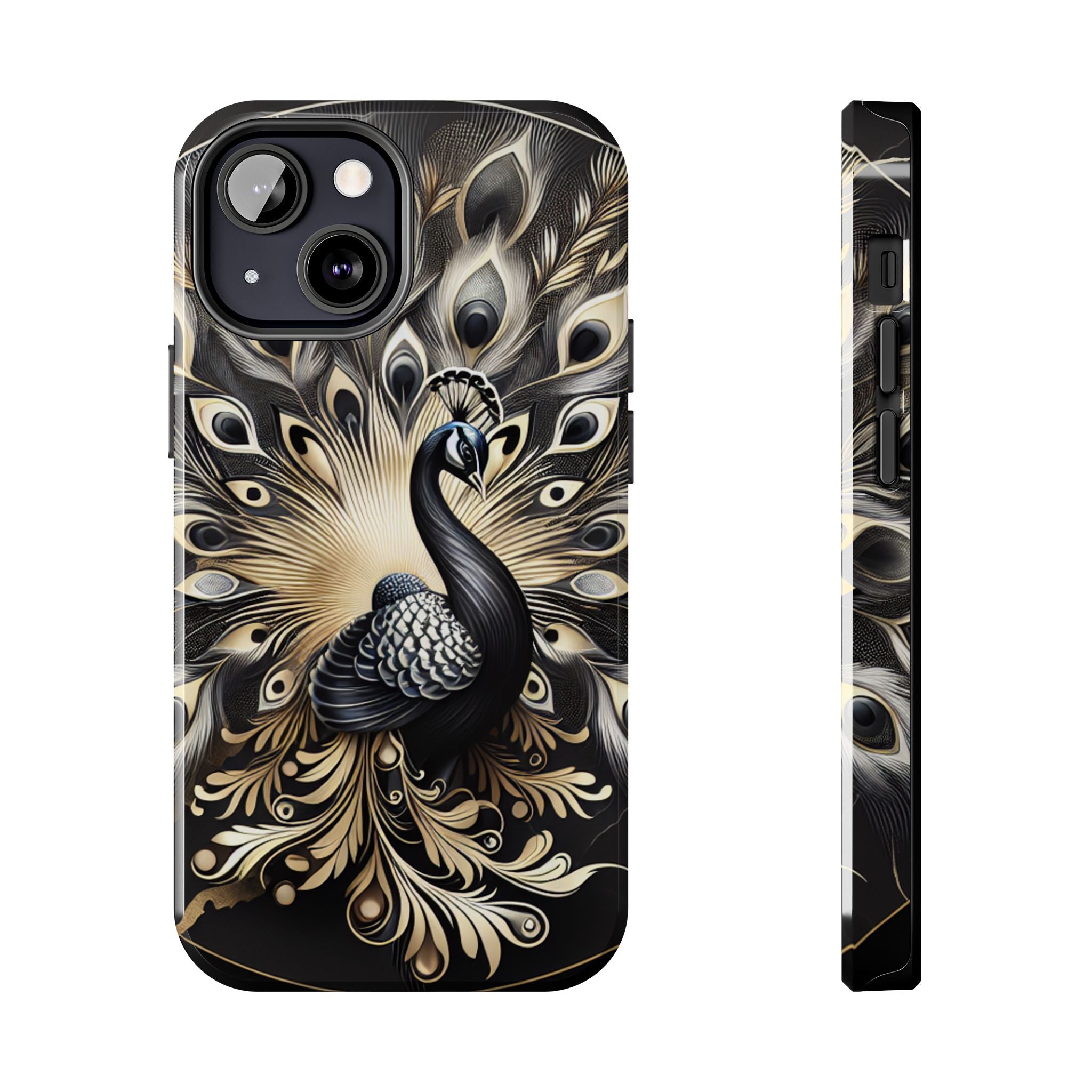Elegant Peacock Tough Phone Case - Stylish and Durable Protection