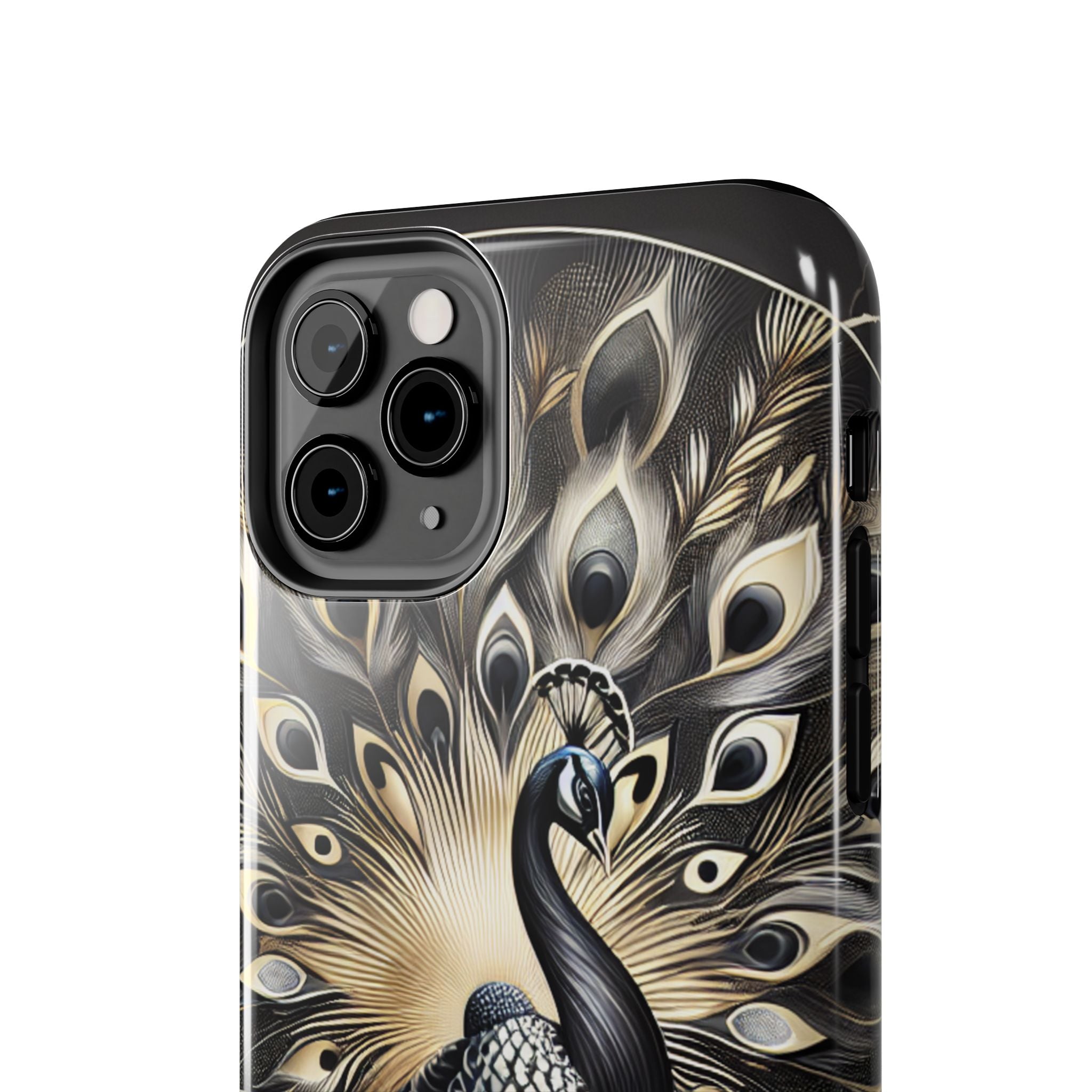 Elegant Peacock Tough Phone Case - Stylish and Durable Protection