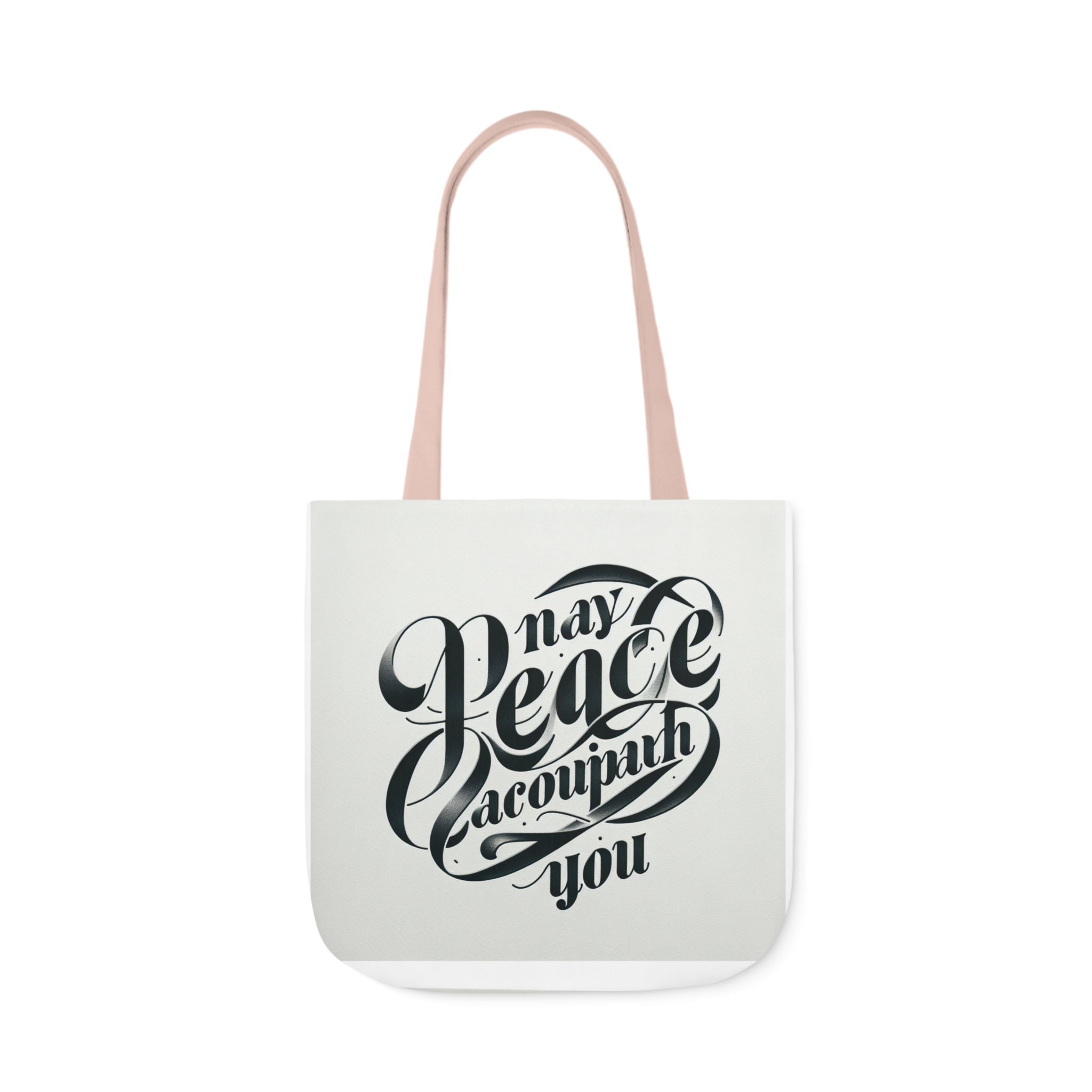 Inspirational Canvas Tote Bag - 5-Color Straps with 'May Peace Accompany You'