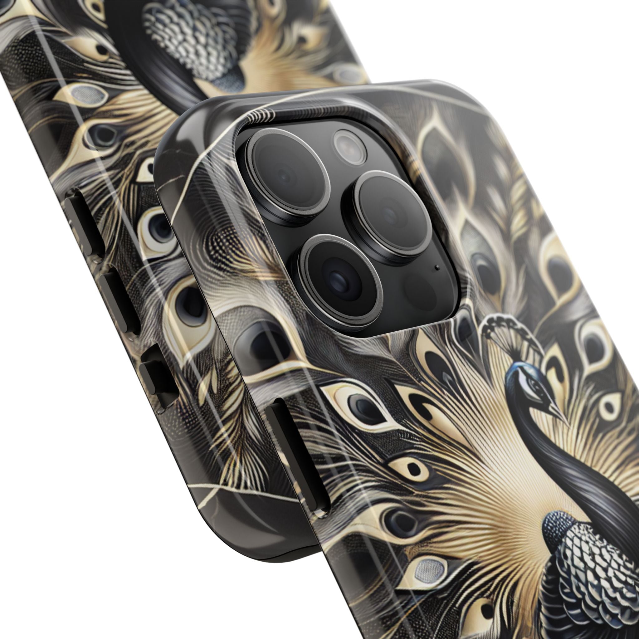 Elegant Peacock Tough Phone Case - Stylish and Durable Protection