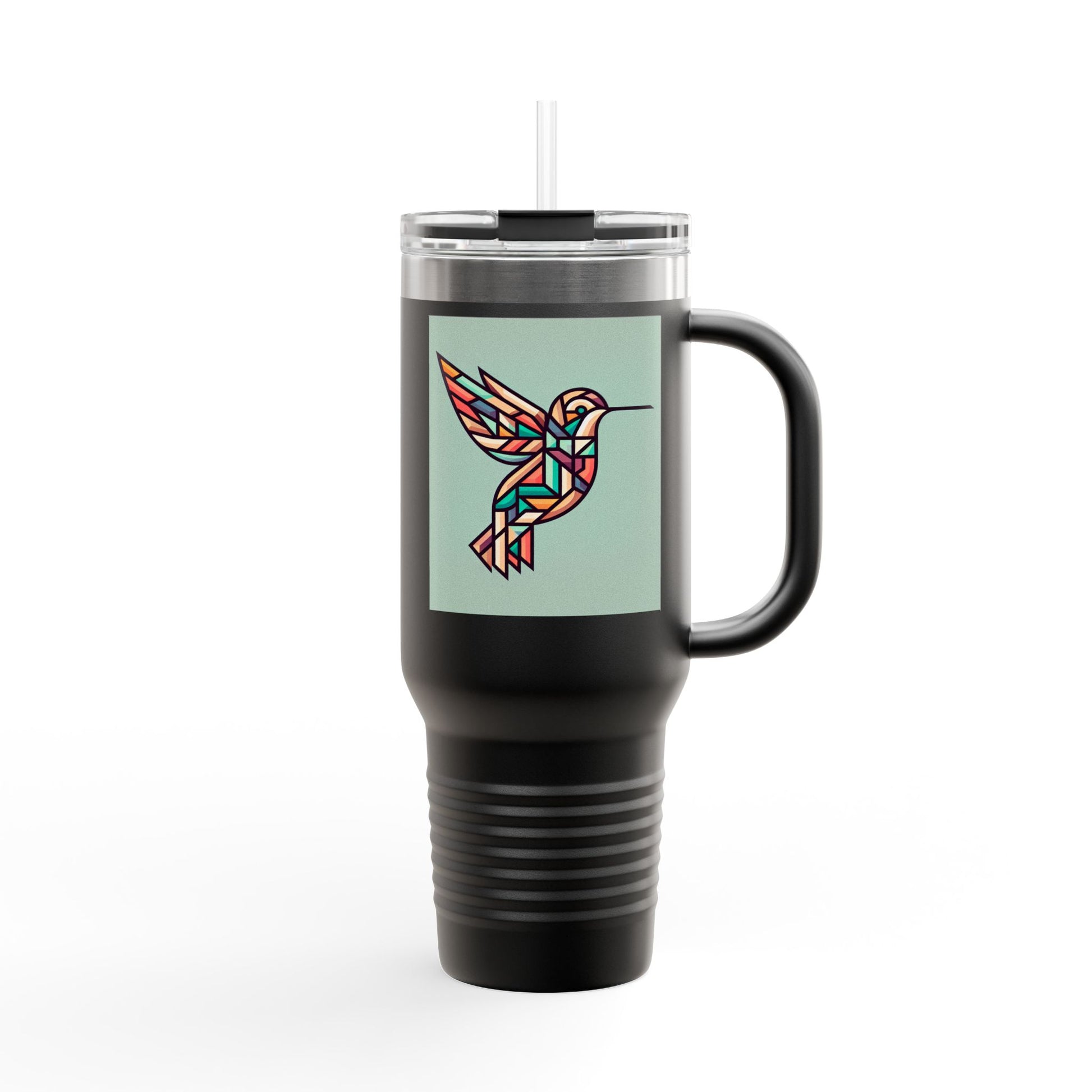 Colorful Hummingbird Insulated Travel Mug - 40oz Coffee Cup for Nature Lovers