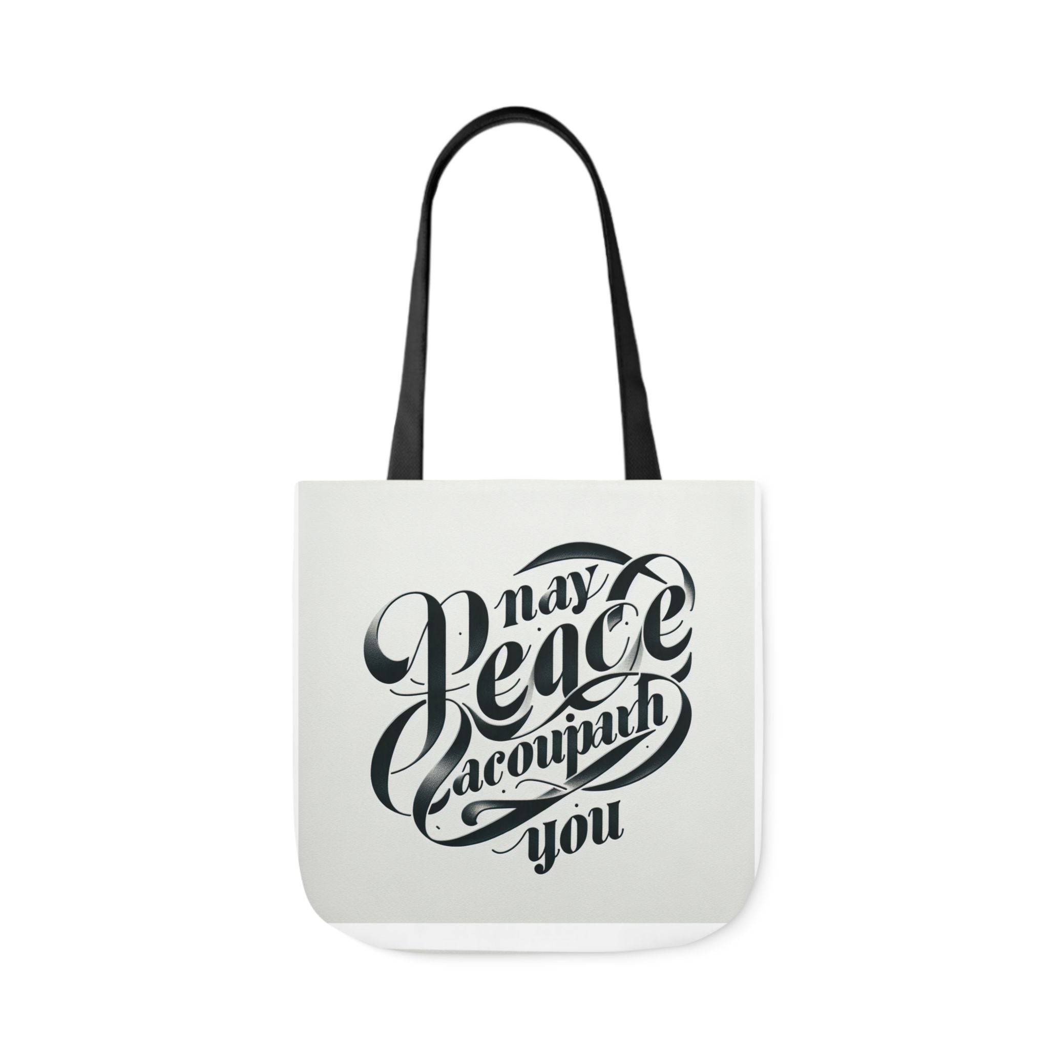 Inspirational Canvas Tote Bag - 5-Color Straps with 'May Peace Accompany You'
