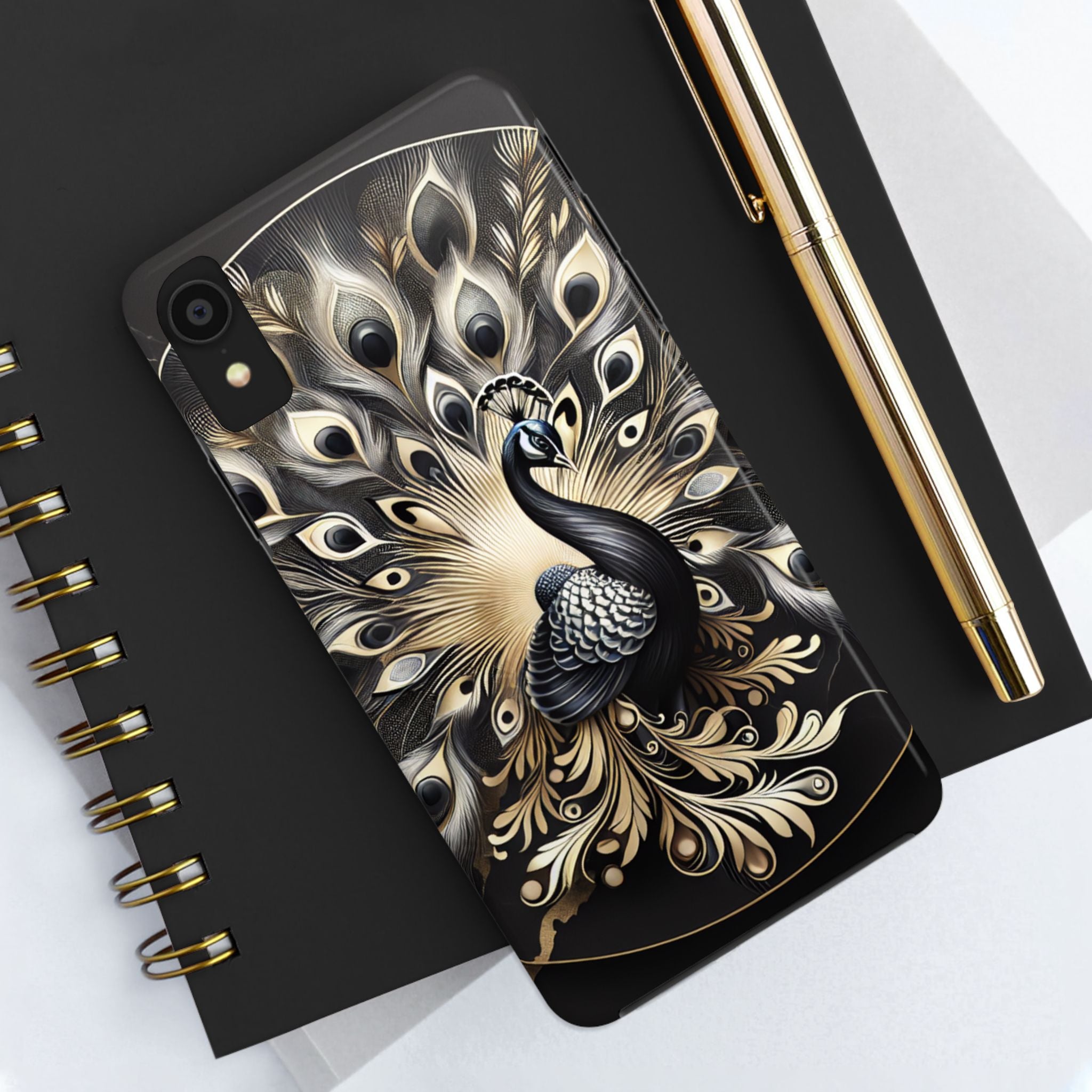 Elegant Peacock Tough Phone Case - Stylish and Durable Protection