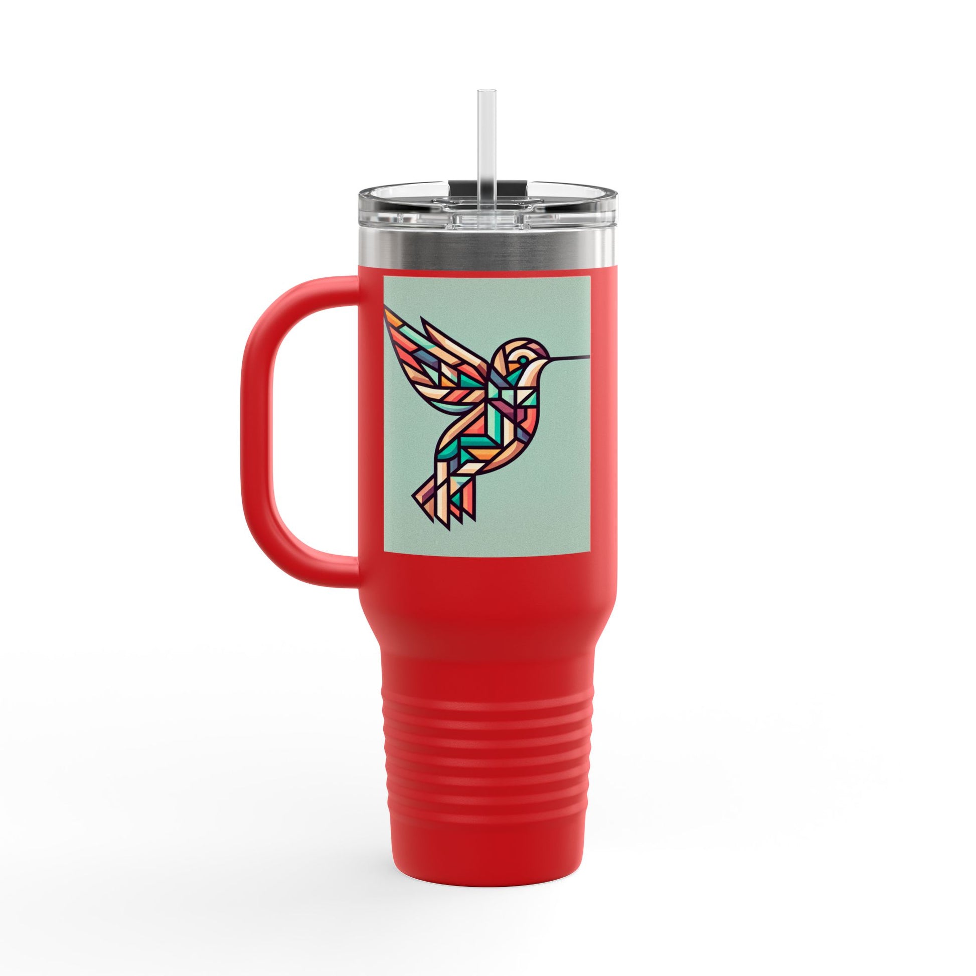 Colorful Hummingbird Insulated Travel Mug - 40oz Coffee Cup for Nature Lovers