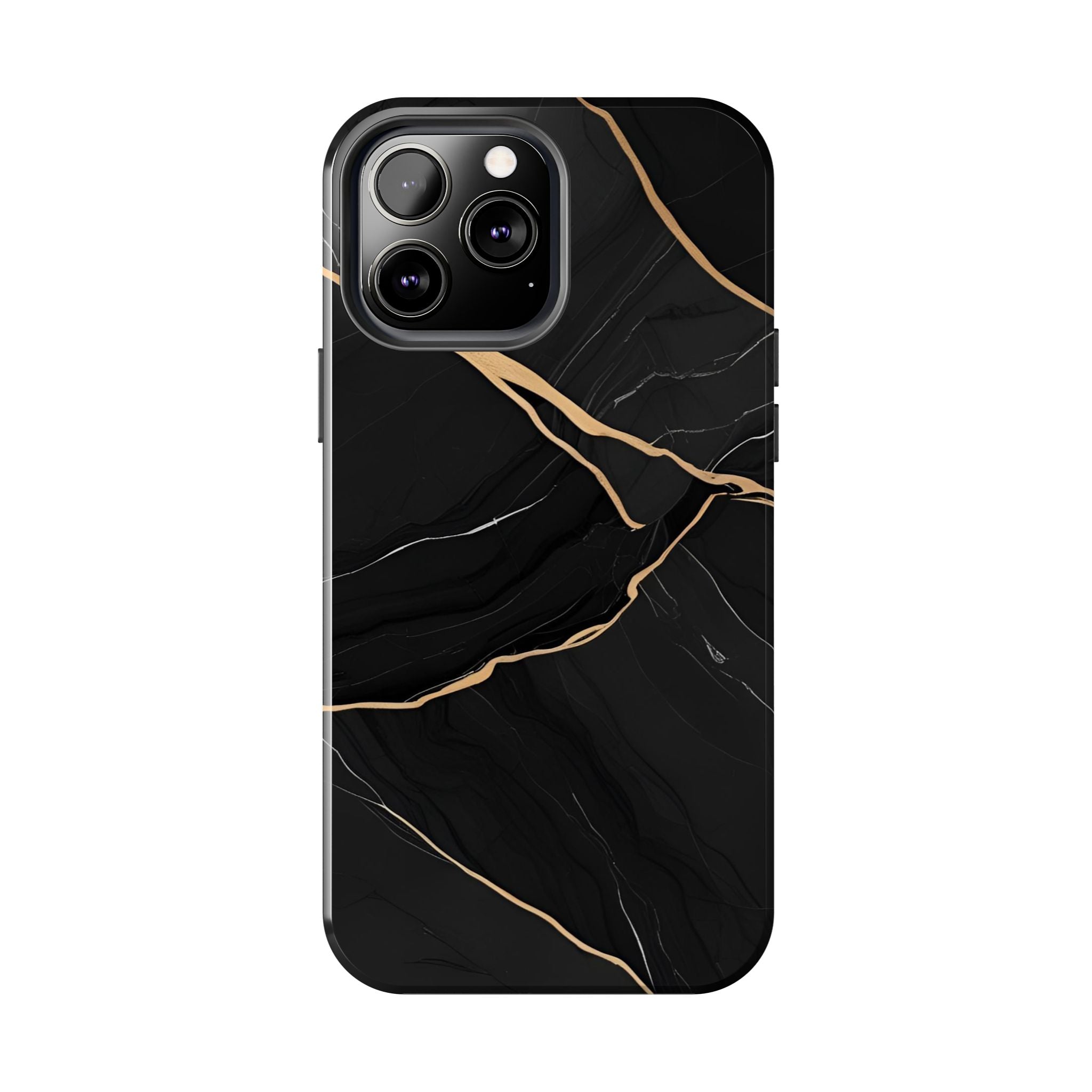 Elegant Black Marble Tough Phone Case | Stylish & Durable Protection