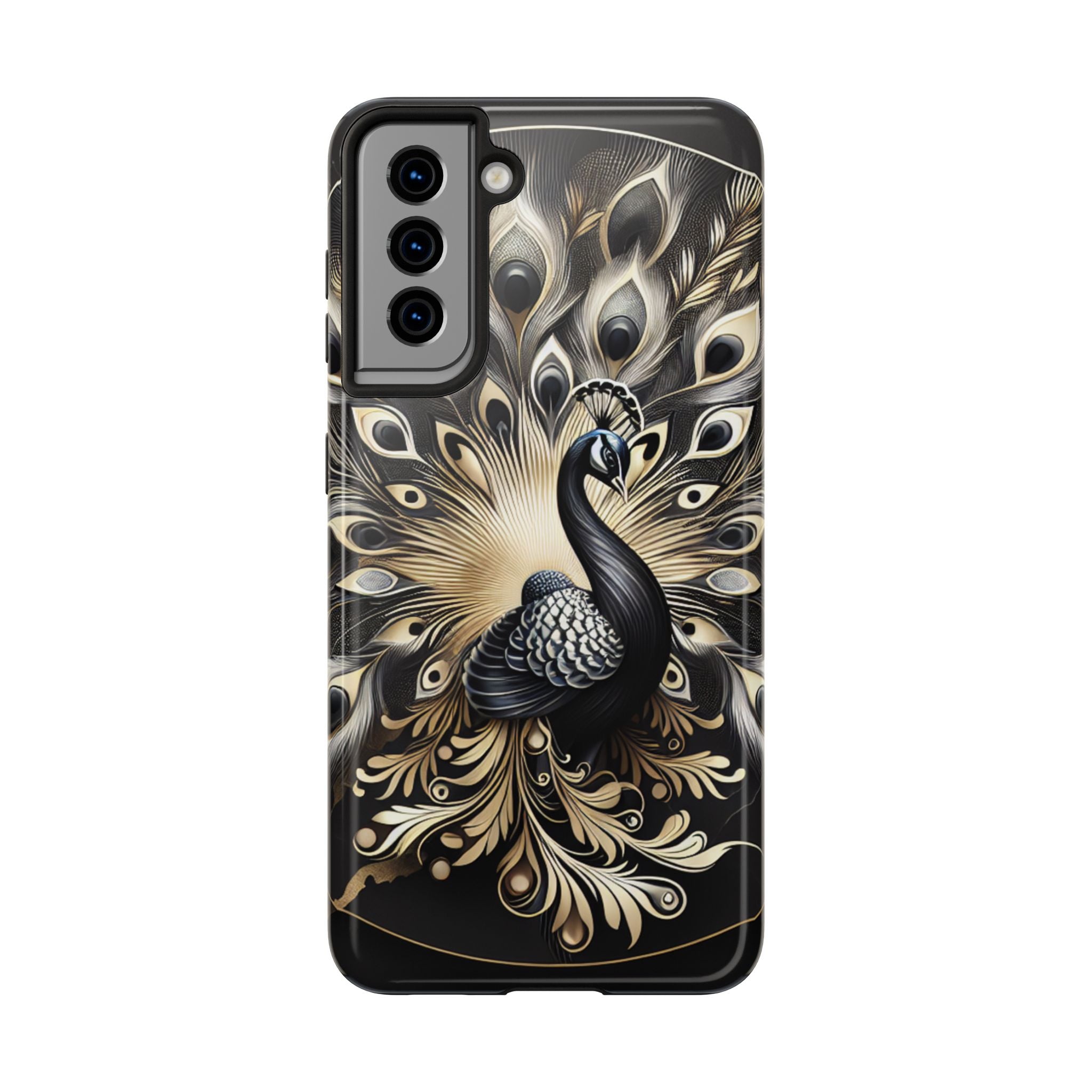 Elegant Peacock Tough Phone Case - Stylish and Durable Protection