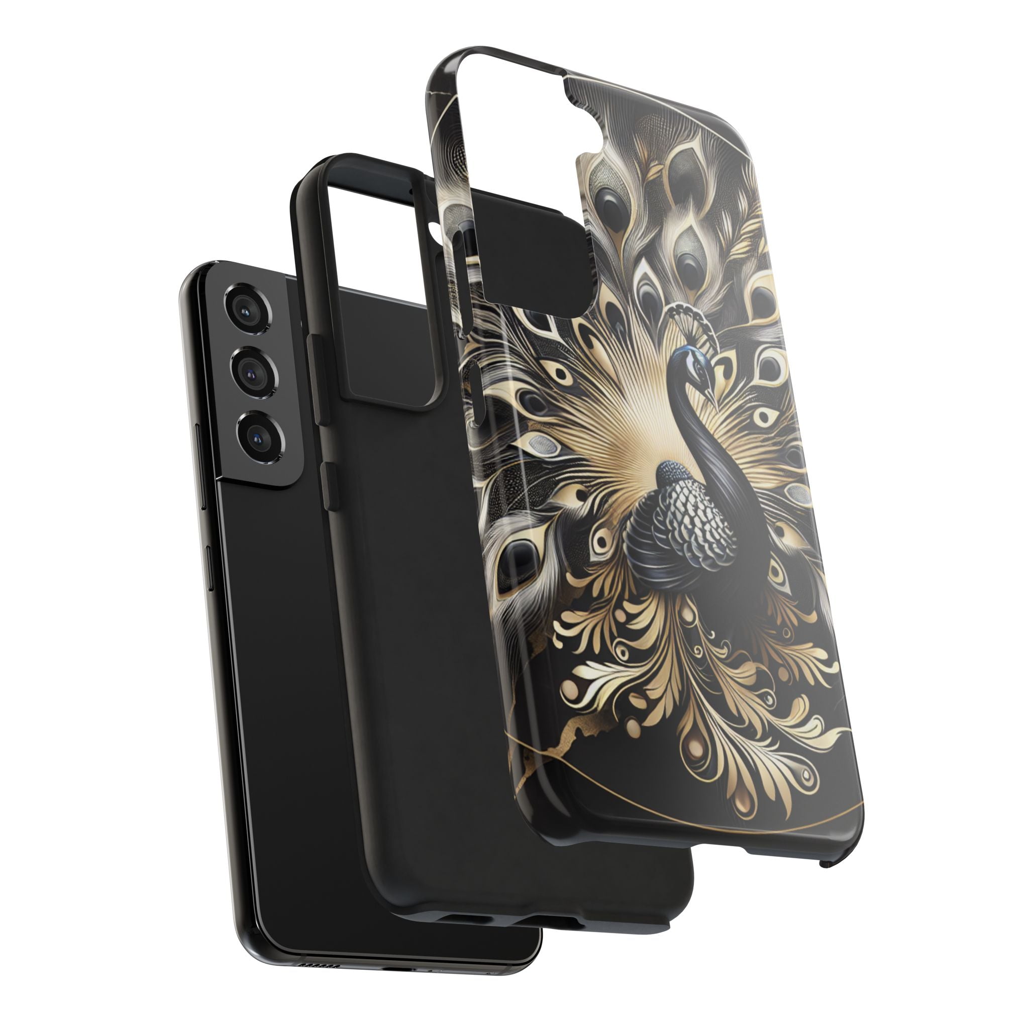 Elegant Peacock Tough Phone Case - Stylish and Durable Protection