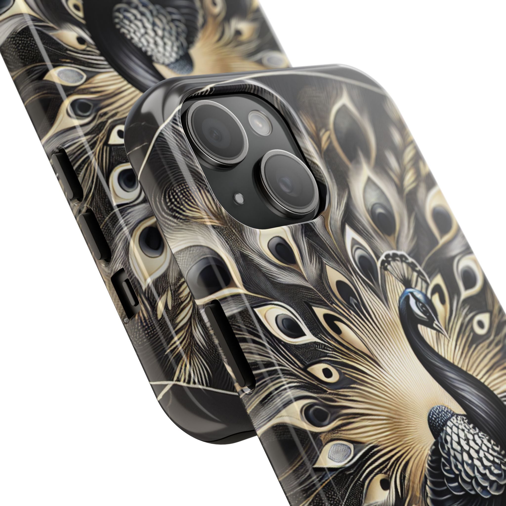 Elegant Peacock Tough Phone Case - Stylish and Durable Protection