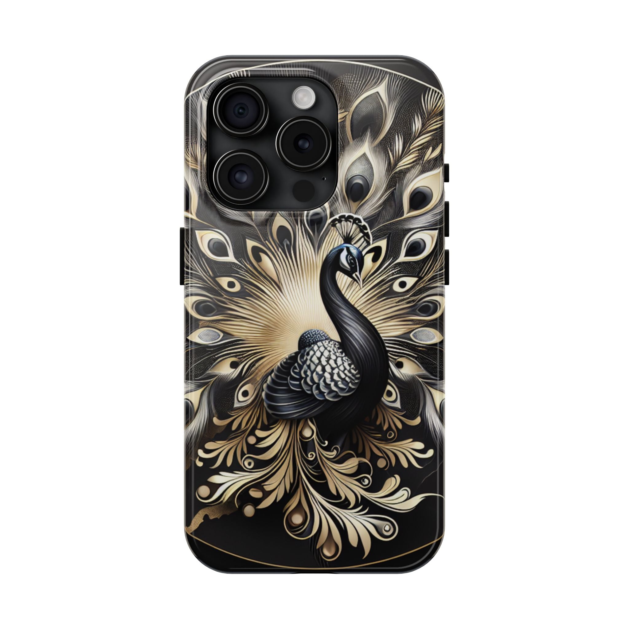 Elegant Peacock Tough Phone Case - Stylish and Durable Protection