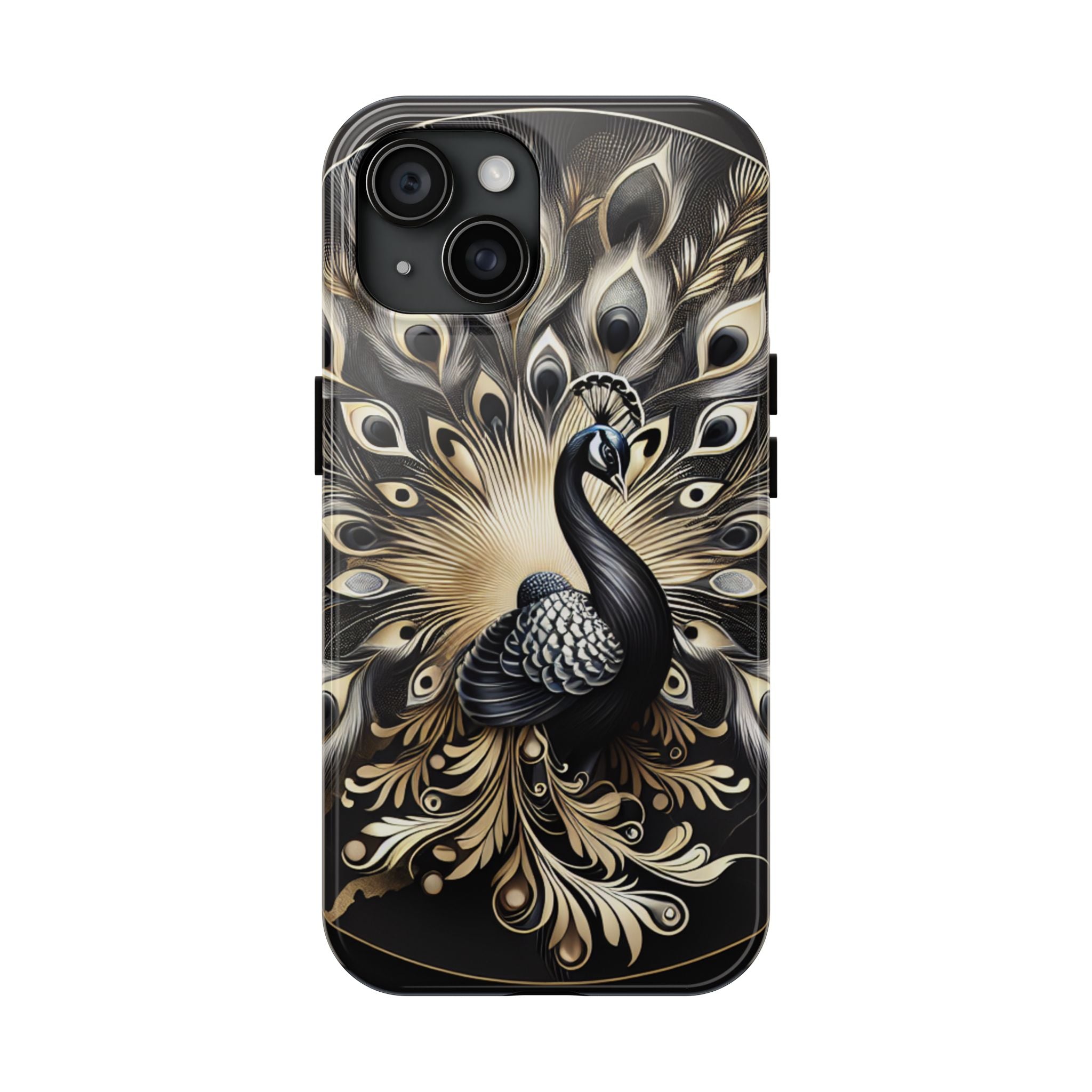 Elegant Peacock Tough Phone Case - Stylish and Durable Protection