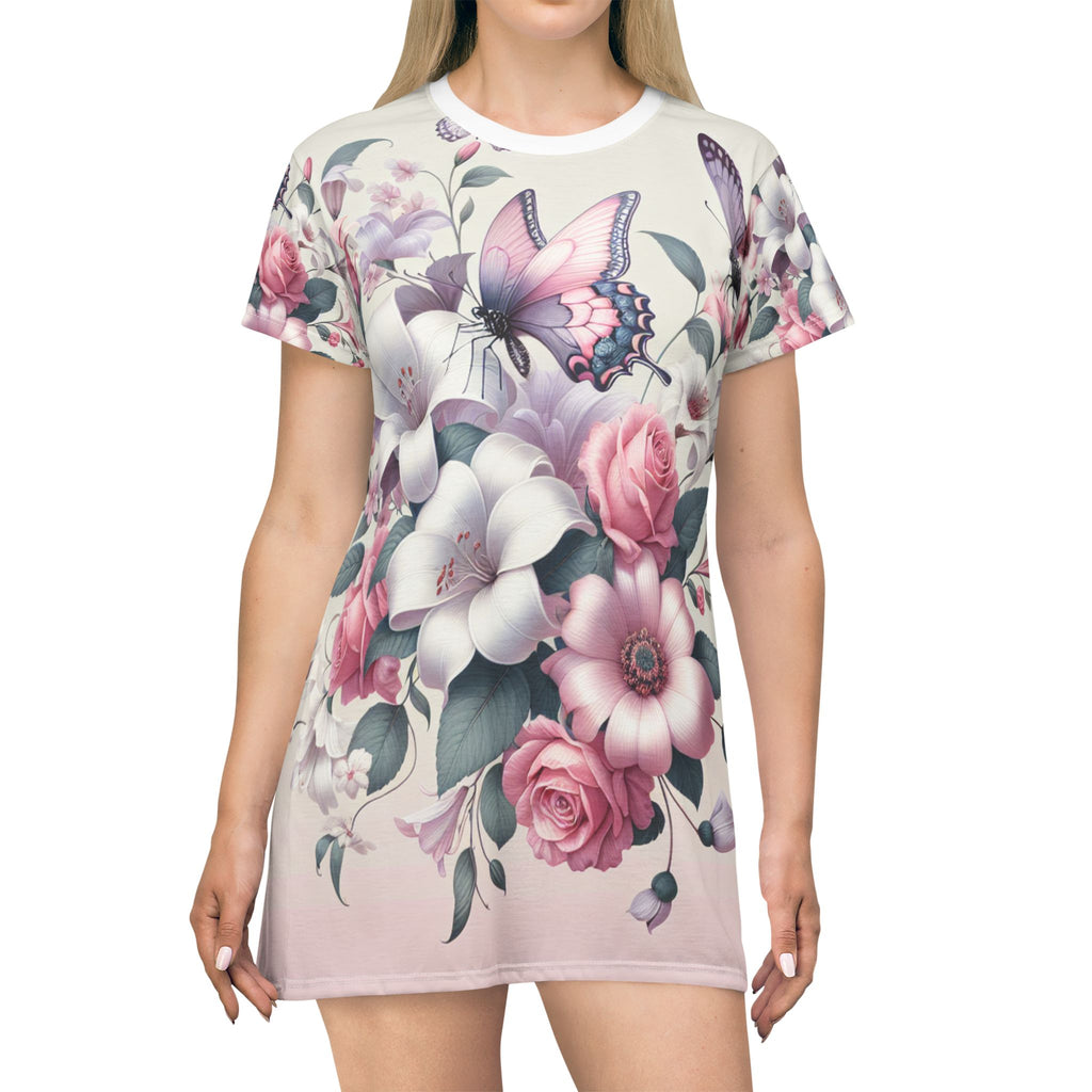 Floral Butterfly T-Shirt Dress