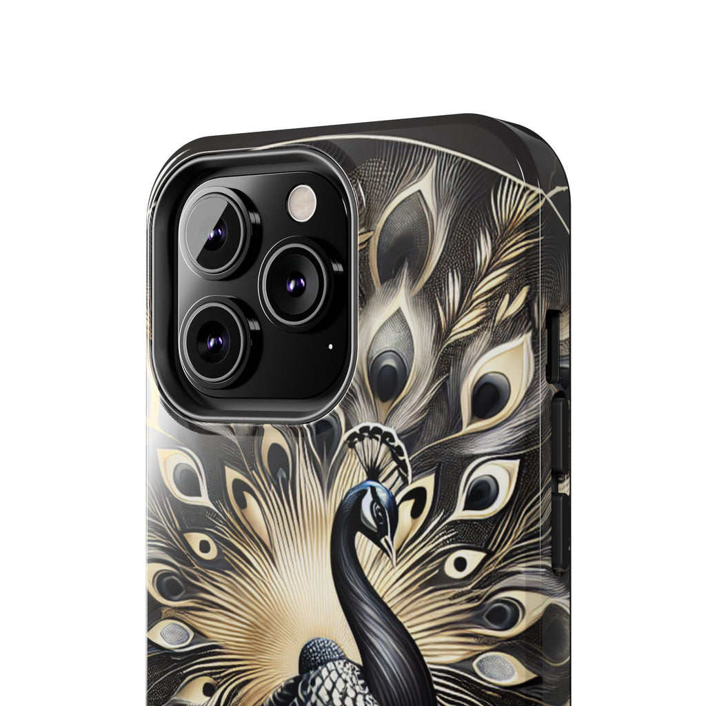 Elegant Peacock Tough Phone Case - Stylish and Durable Protection